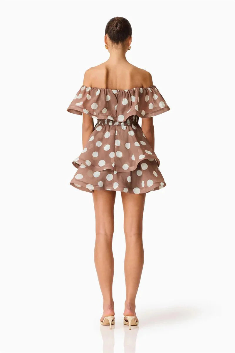 brown polka dot off the shoulder dress Sola Mini Crewneck Short sleeves 100% SUNSHINE26 Beaded Asooke Dress: Embrace color:Lilac Purple