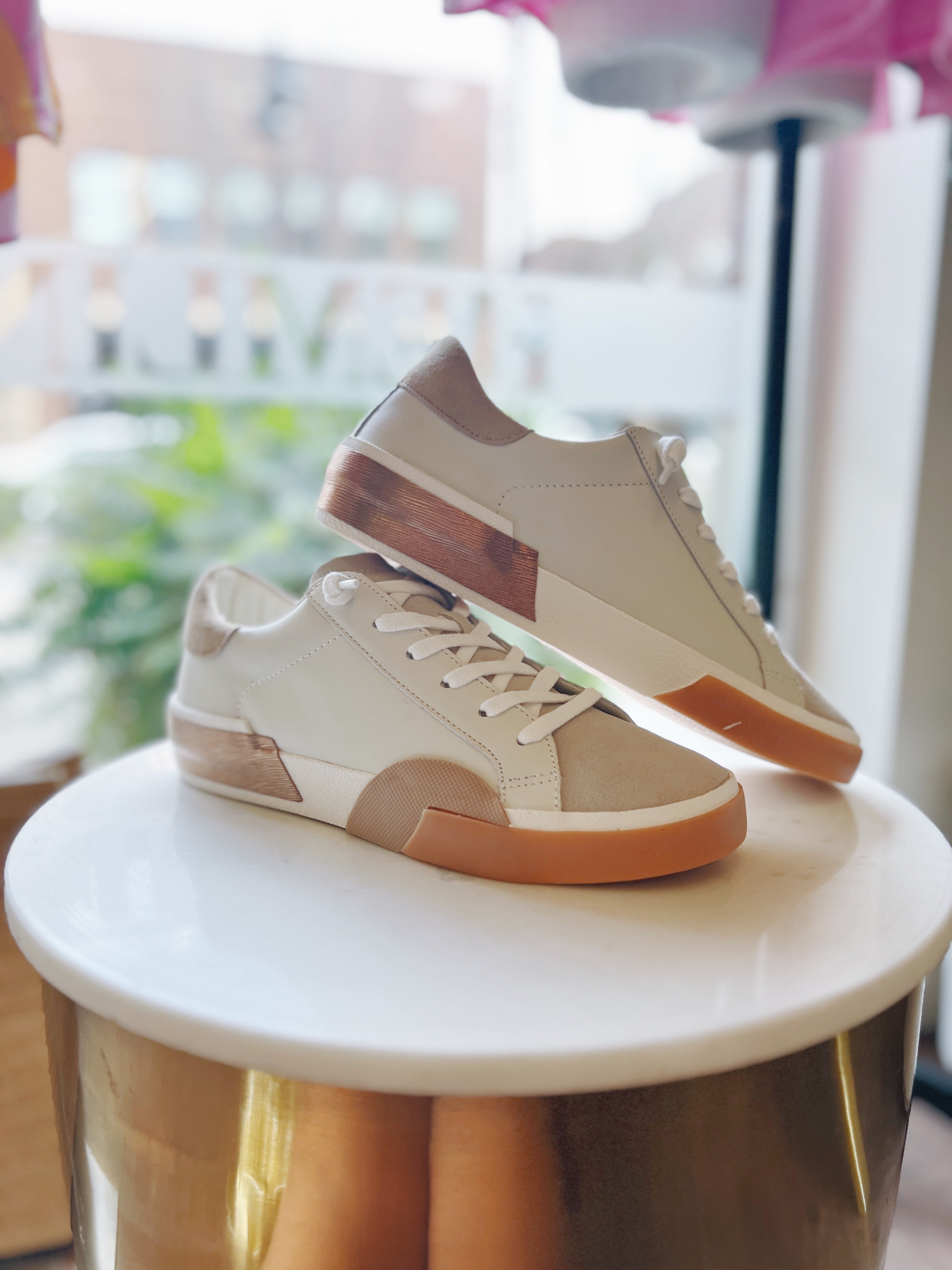 Zina - White/ Tan Leather