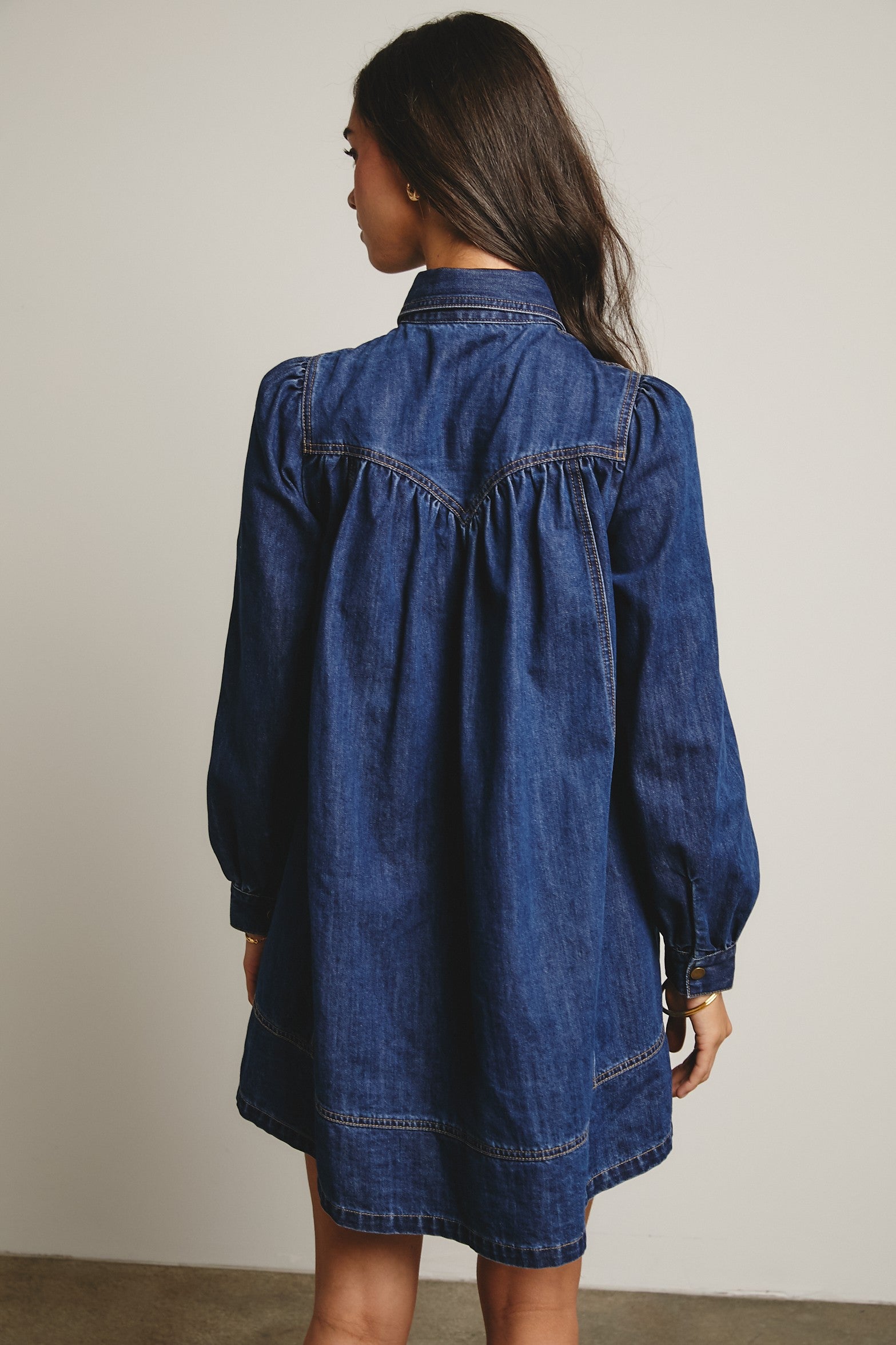 Western Seam Denim Mini Dress