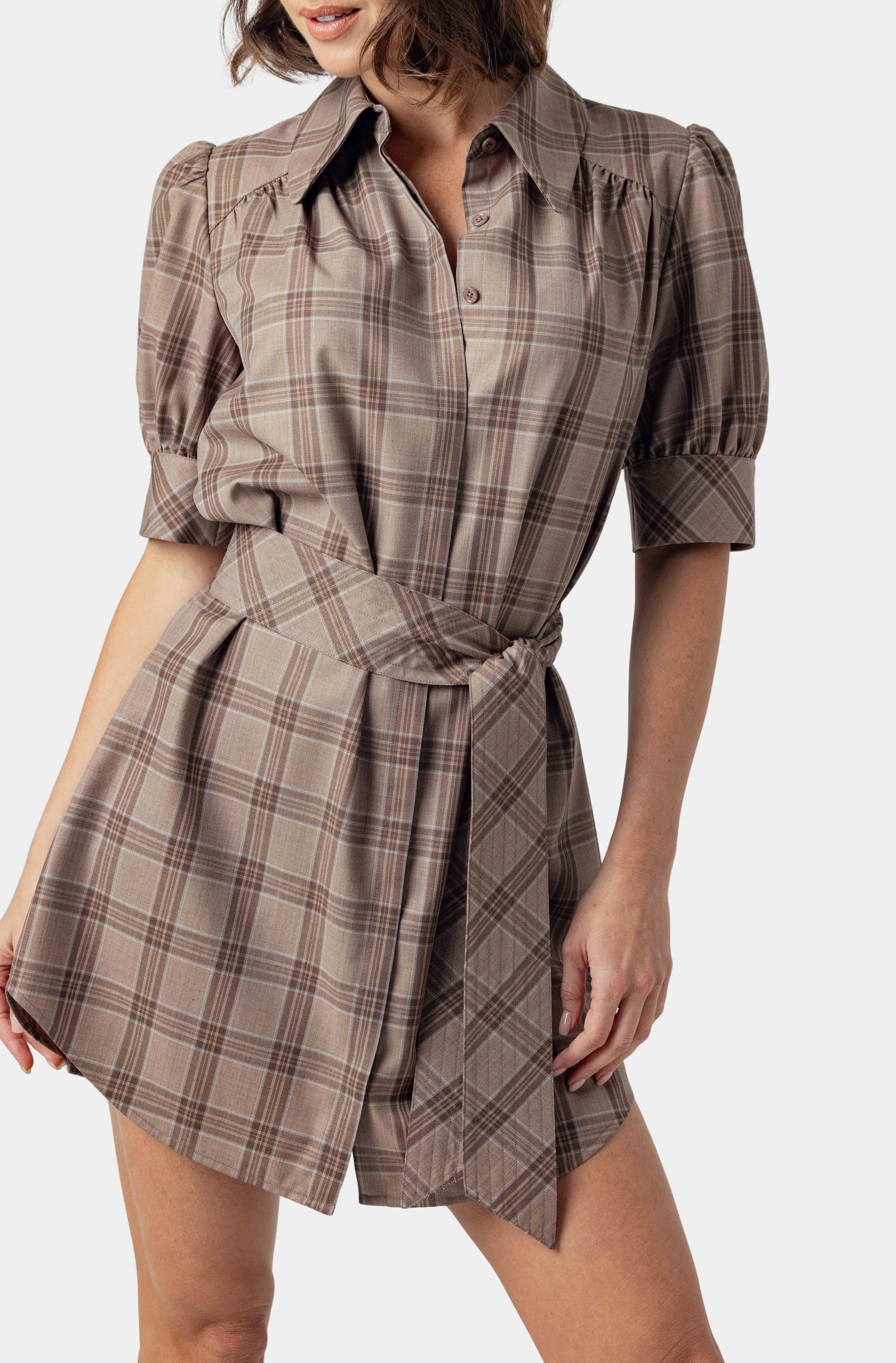 Mocha Plaid Kambry Dress