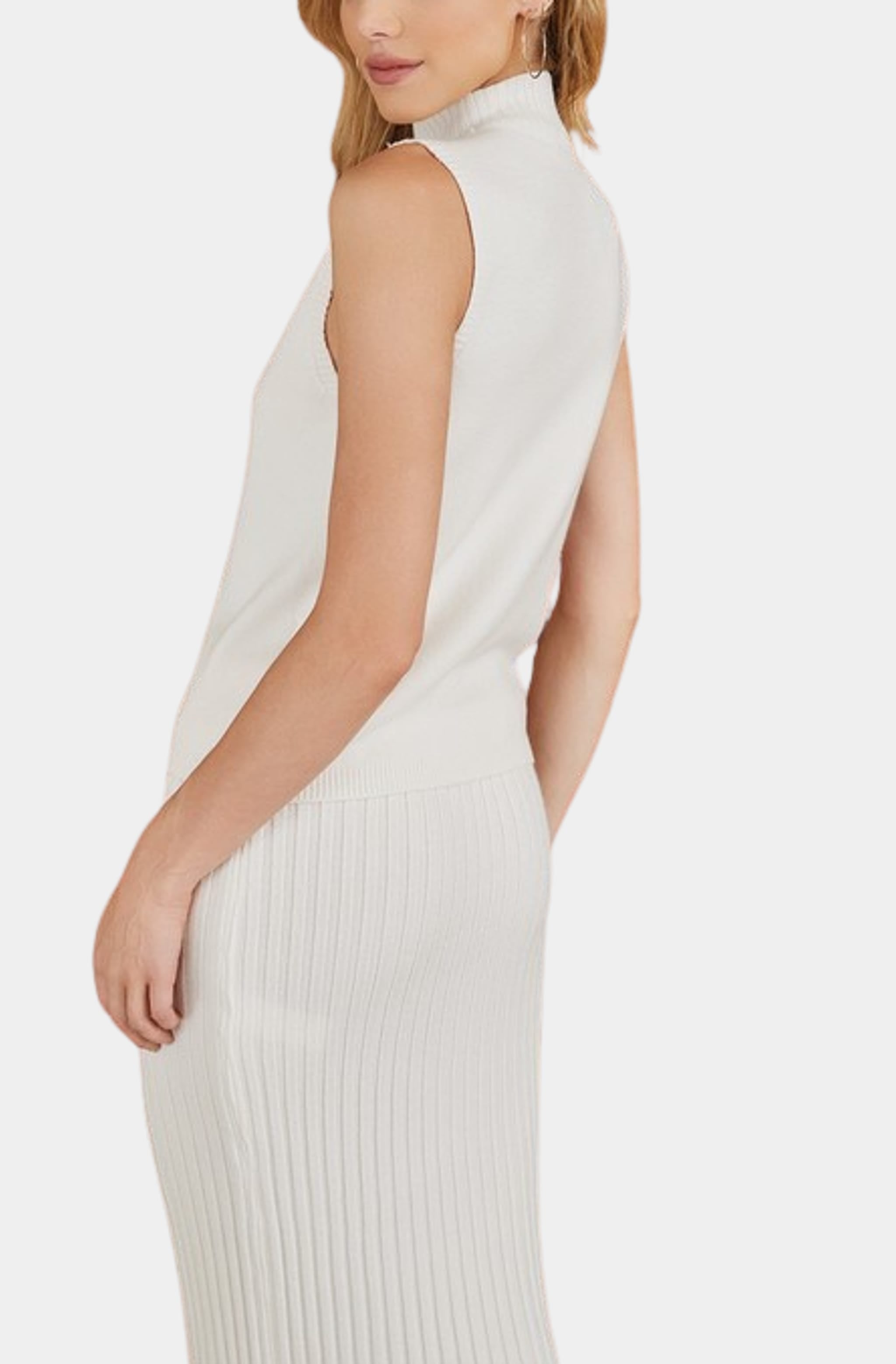 Italian Knit Sleeveless Mock Neck Top