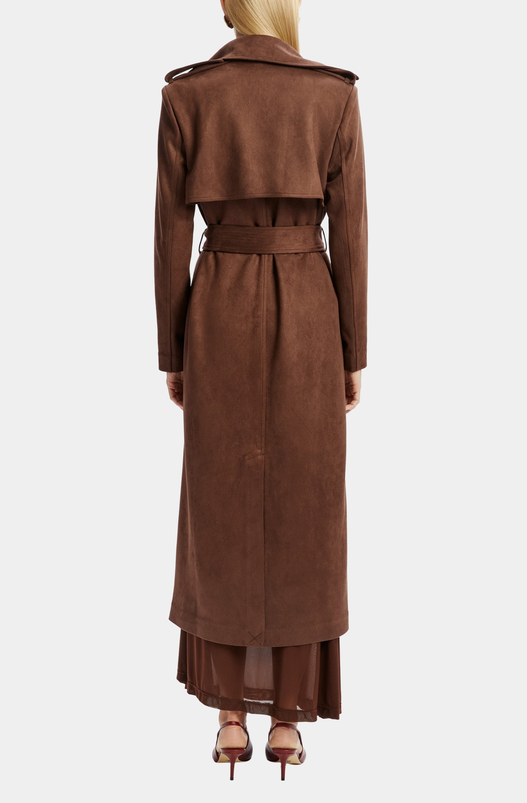 Kira Vegan Suede Trench Coat