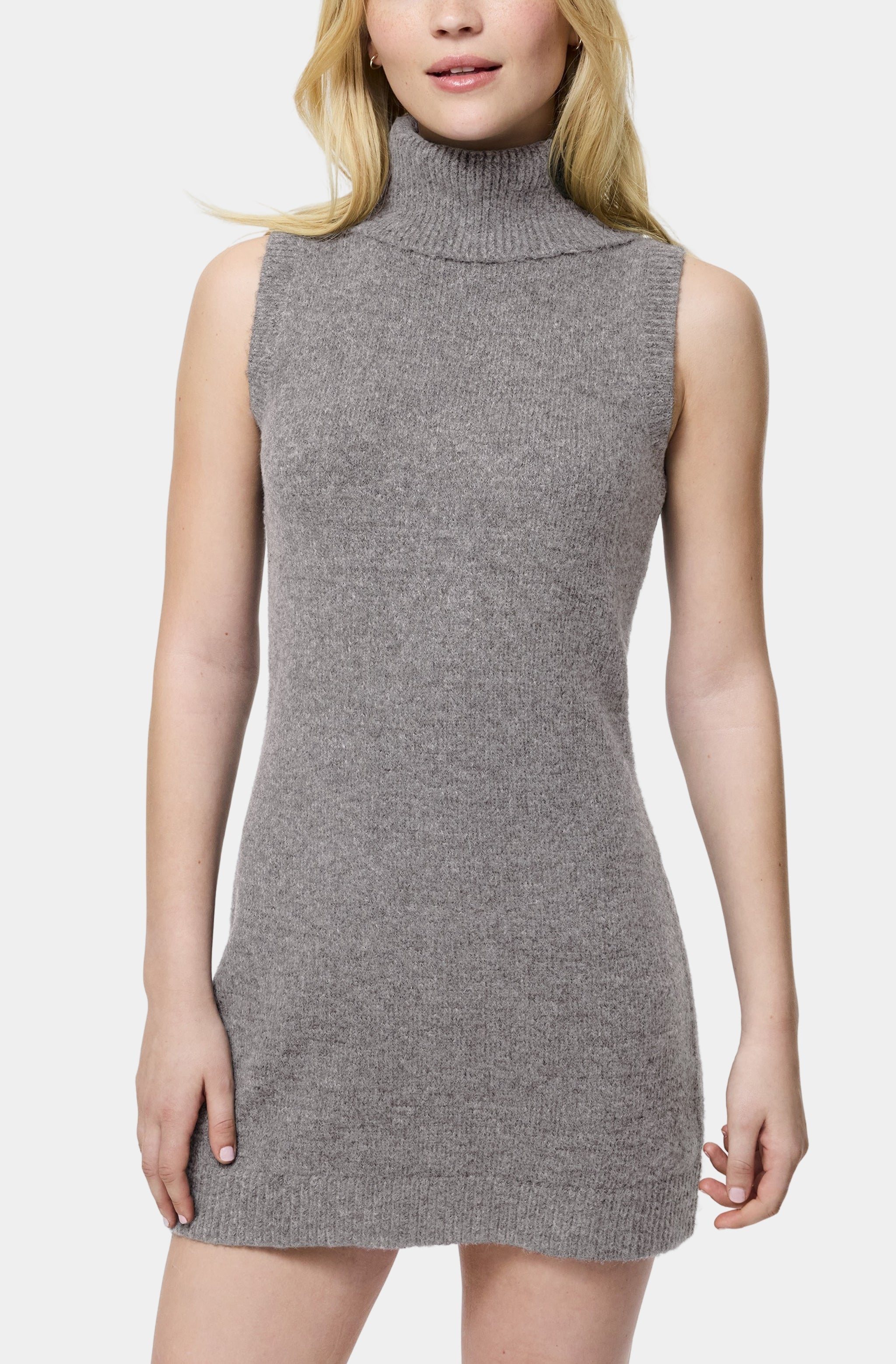 white christmas dresses MAXI SLEEVELESS TURTLENECK DRESS – noszesztuke.com main image 1
