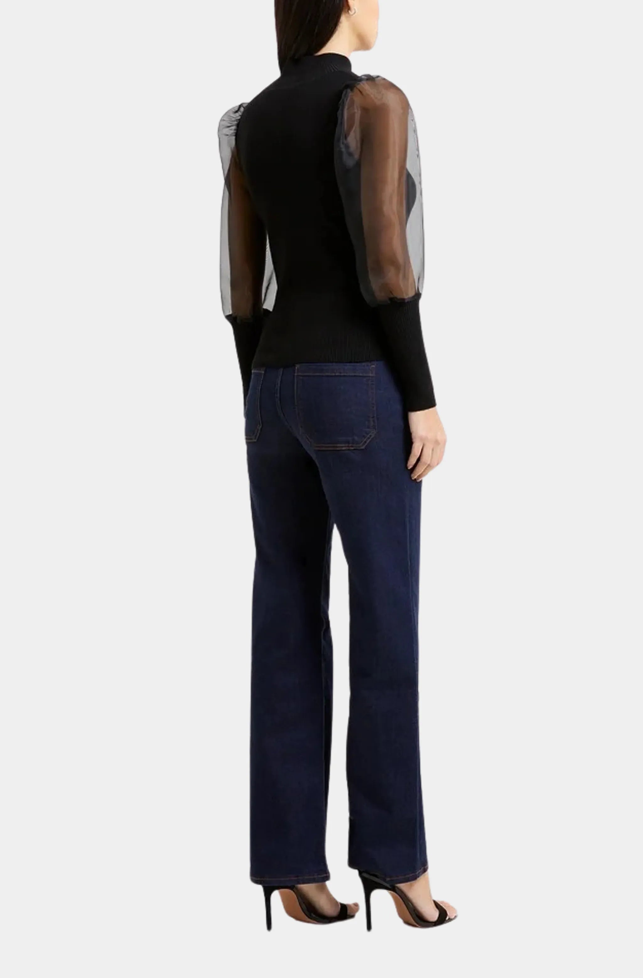 Krista Organza Long Sleeve High Neck Top