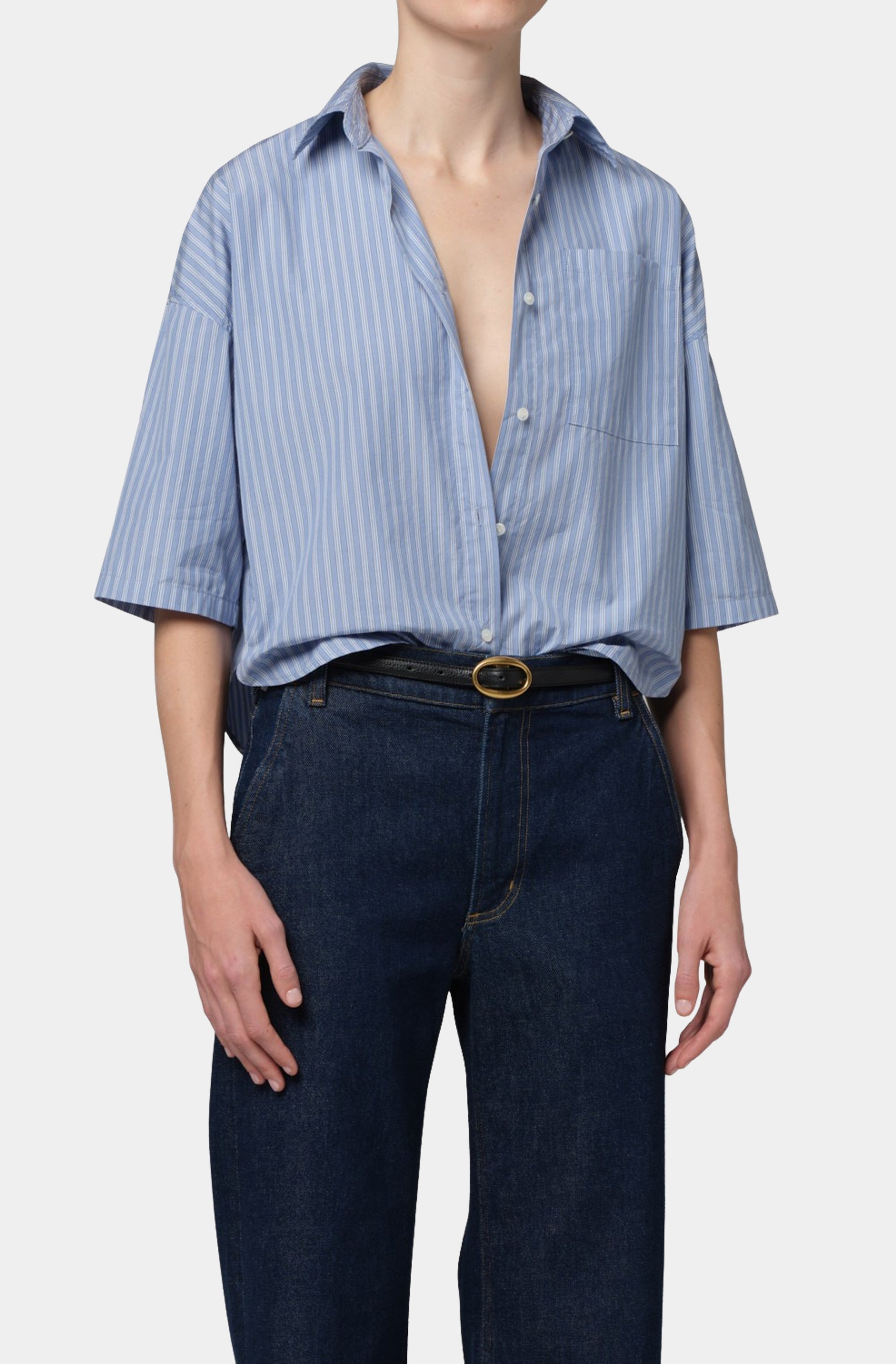 Frances Cropped Cape Button Up