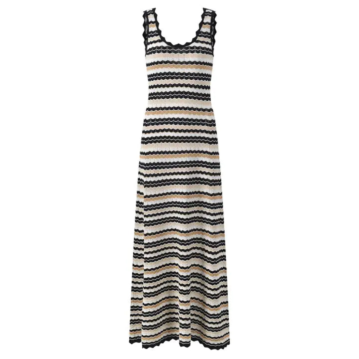 wavy hem knitted sleeveless dress Wave Knit Maxi – Hemline Nashville blue sequin mini dress