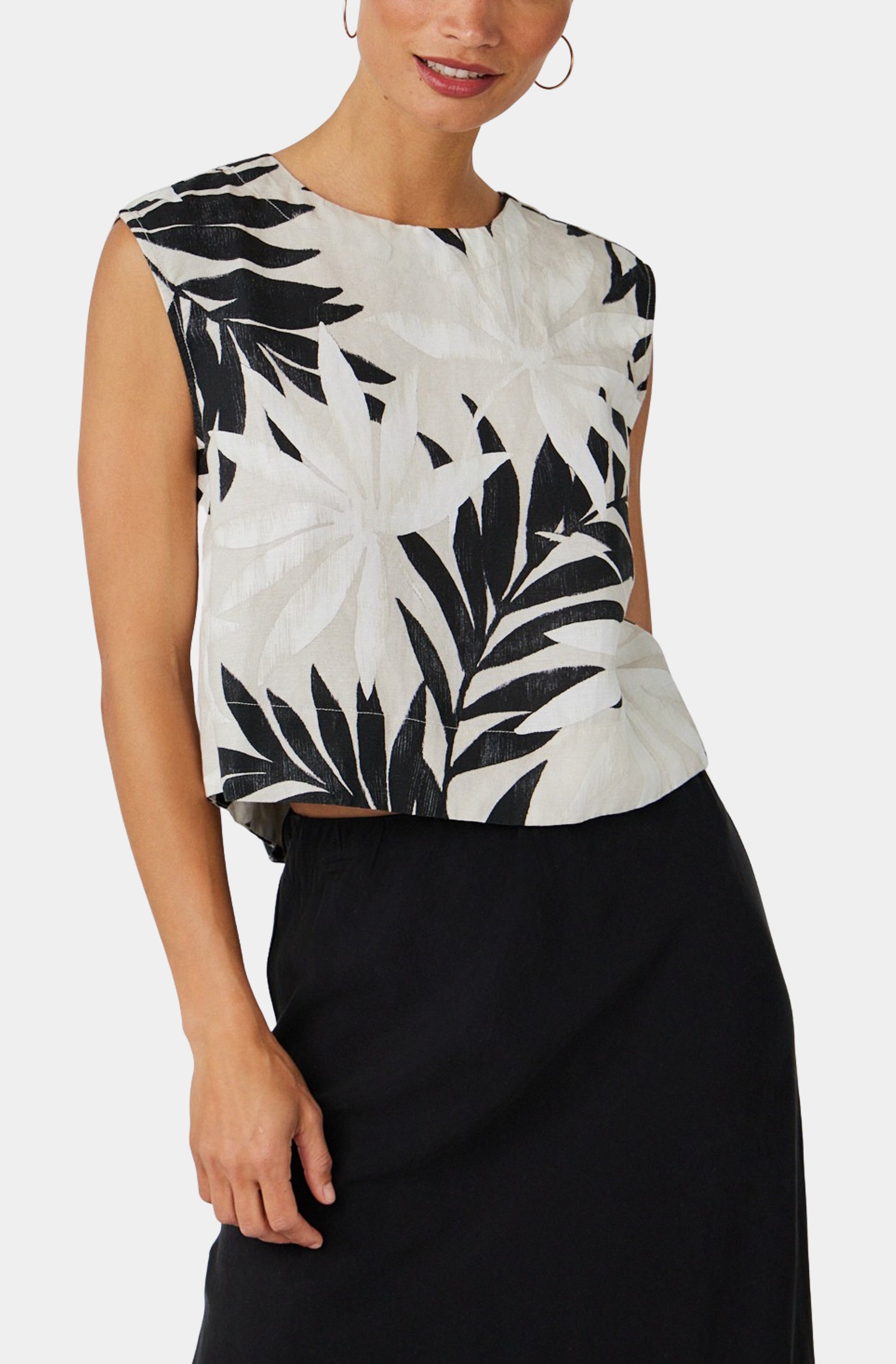 Boxy Button Back Top