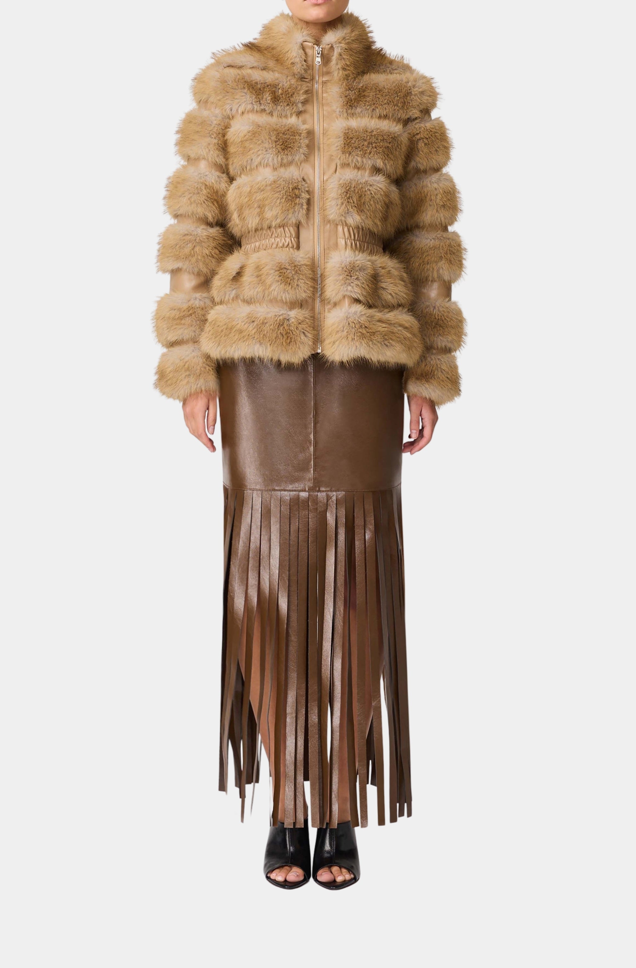 Aisling Faux Fur And Leather Jacket