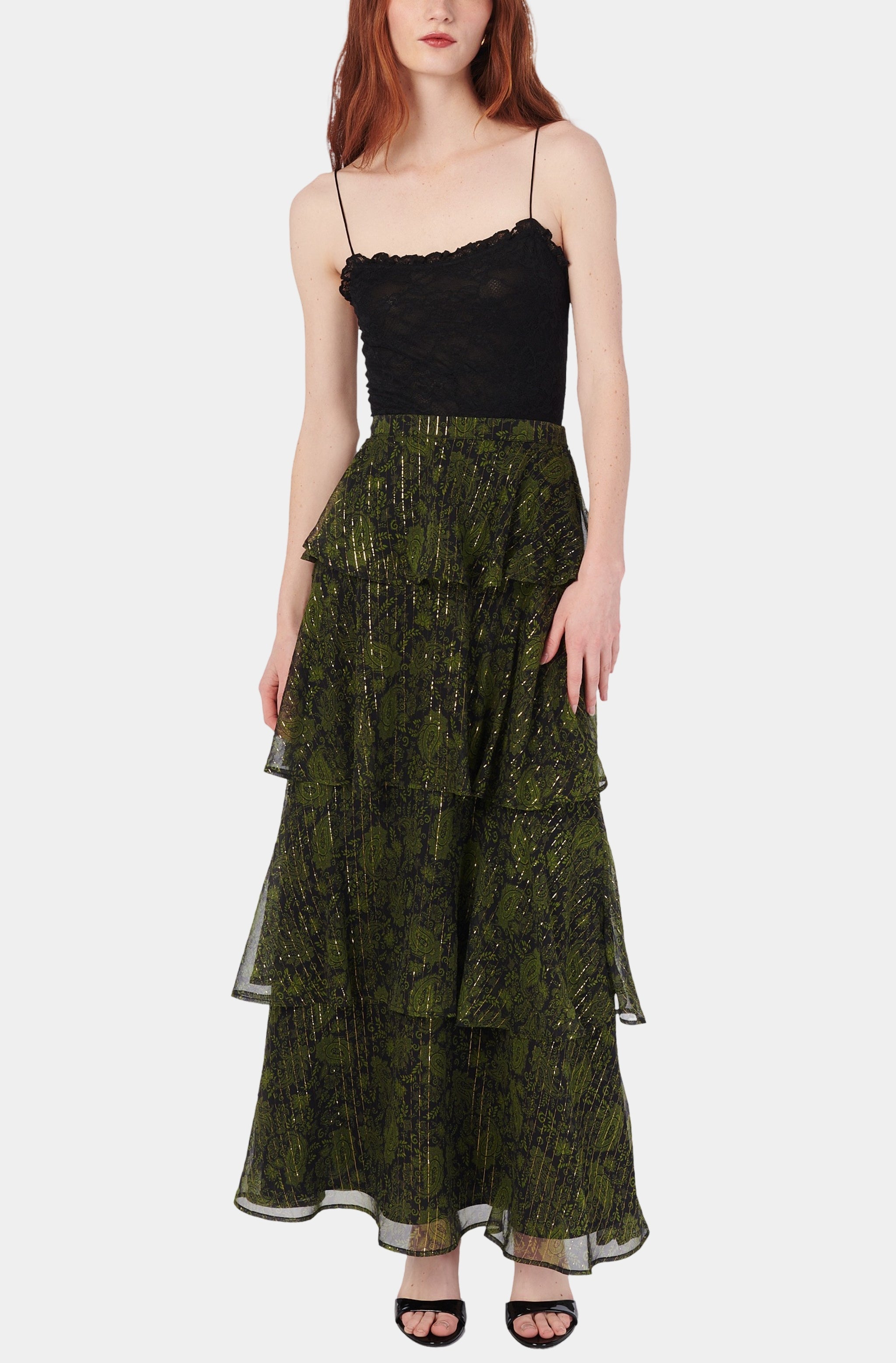 Gaia Metallic Chiffon Skirt