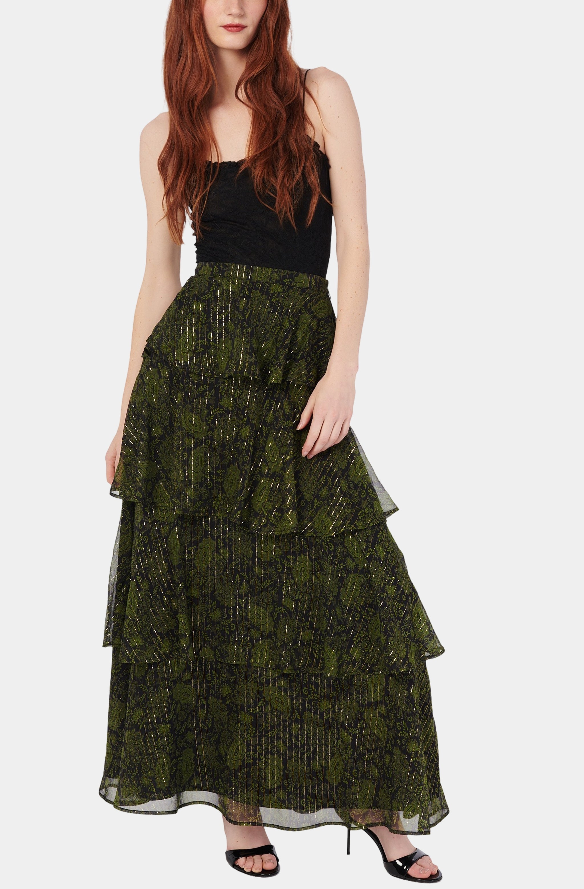 Gaia Metallic Chiffon Skirt