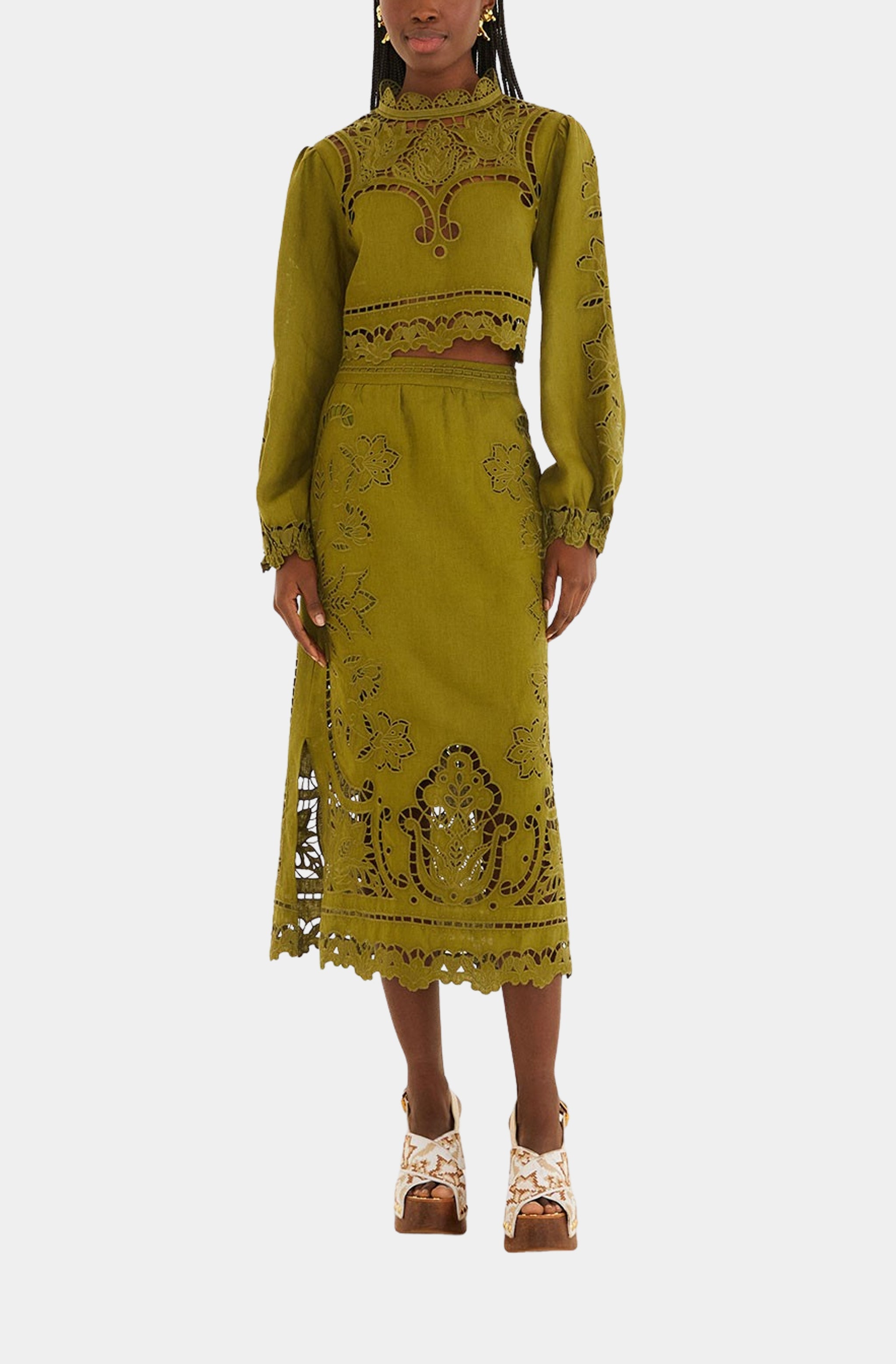 Majestic Garden Green Richelieu Blouse Hemline Nashville Majestic Garden Green Richelieu Blouse Hemline Nashville