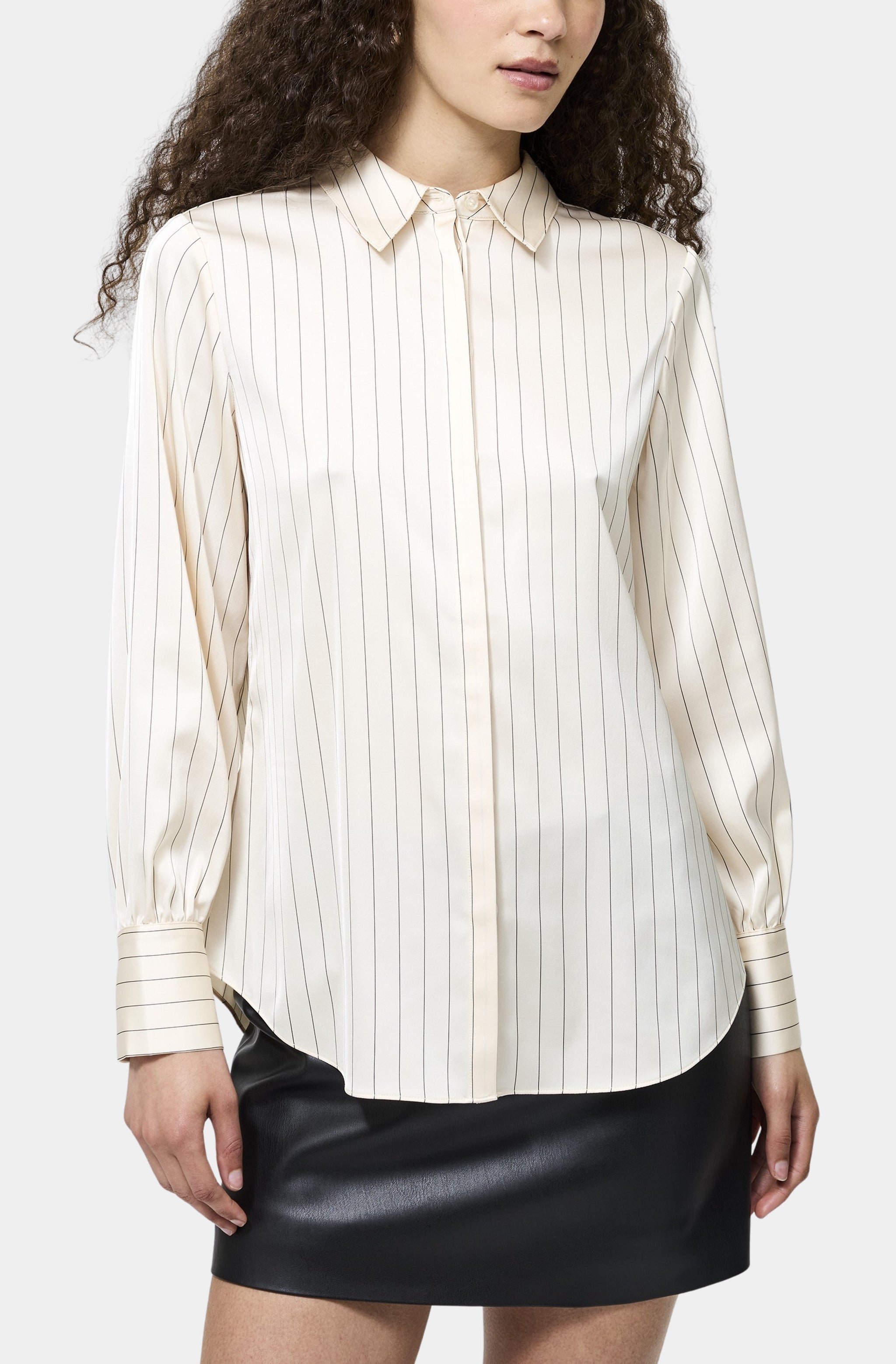 Satin Pinstripe Blouse – Hemline Nashville