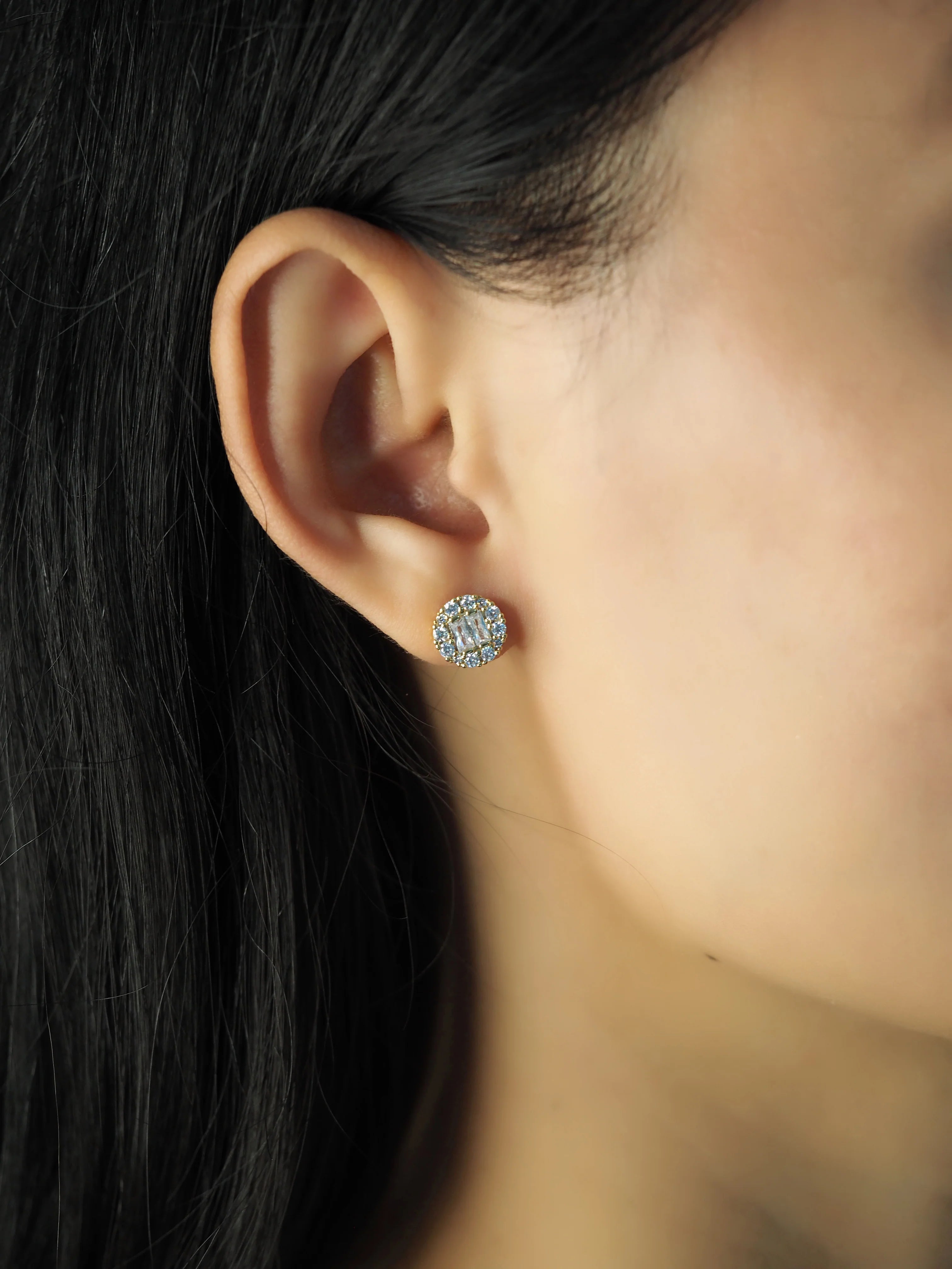 CZ Circle Post Earring