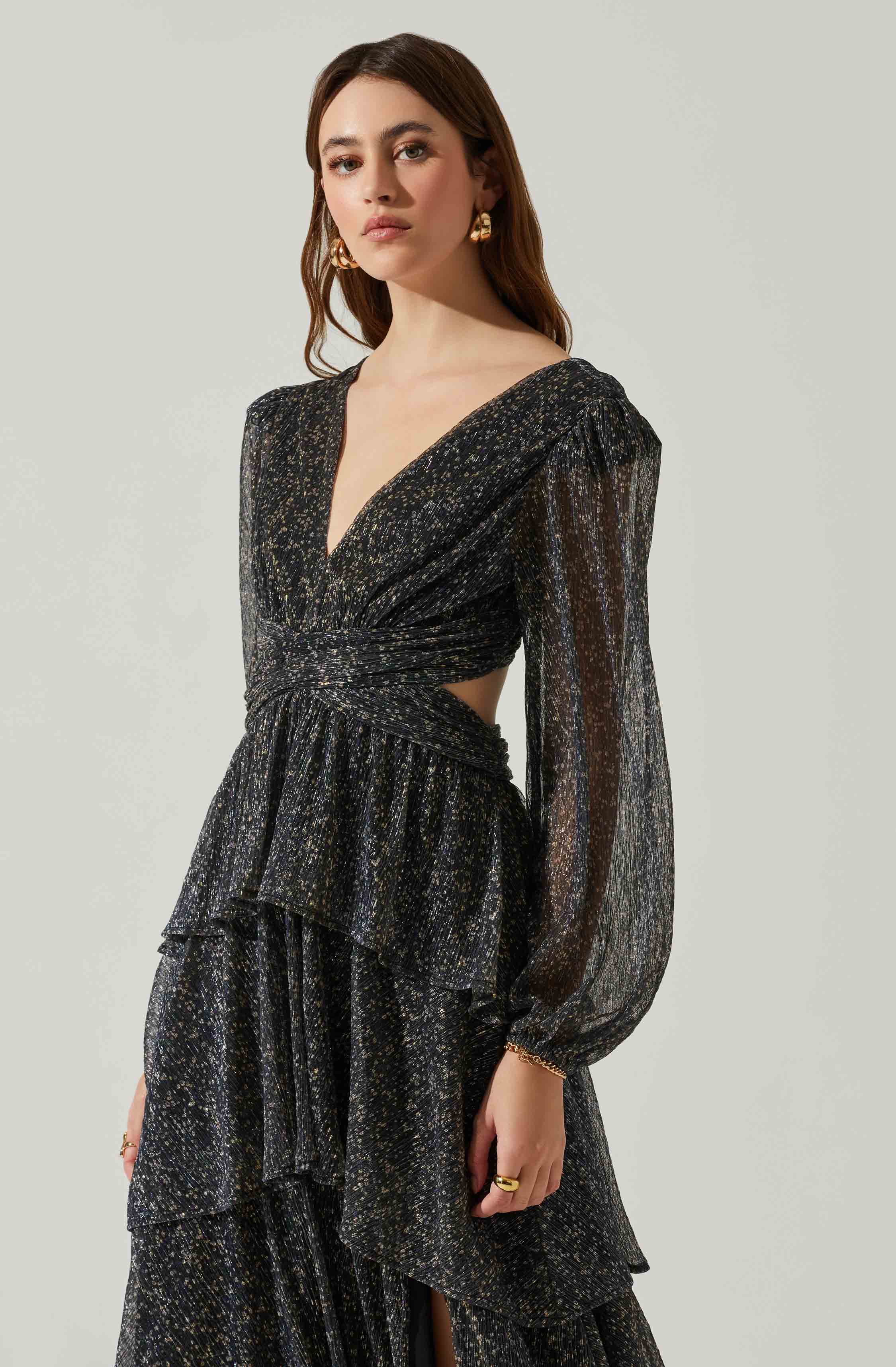 Anora Dress in Black Multi