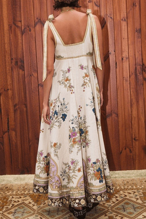 Tie Shoulder Midi Dress