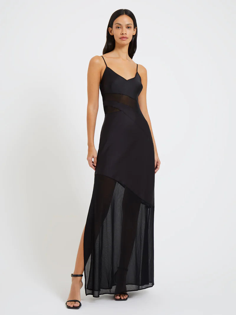 Inu Satin Strappy Dress in Black