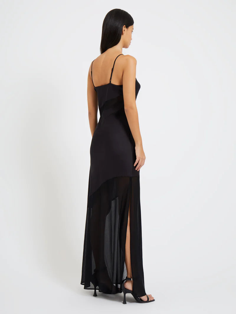 Inu Satin Strappy Dress in Black