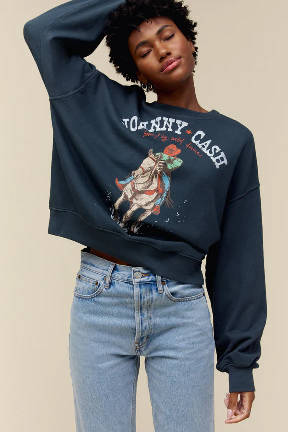 Johnny Cash Bound By Wild Desire Oversized Crew