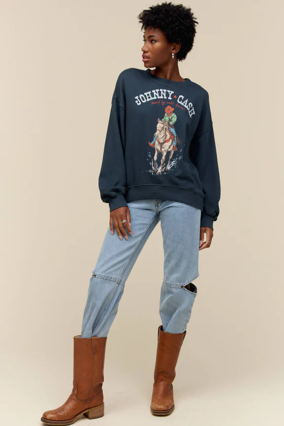 Johnny Cash Bound By Wild Desire Oversized Crew