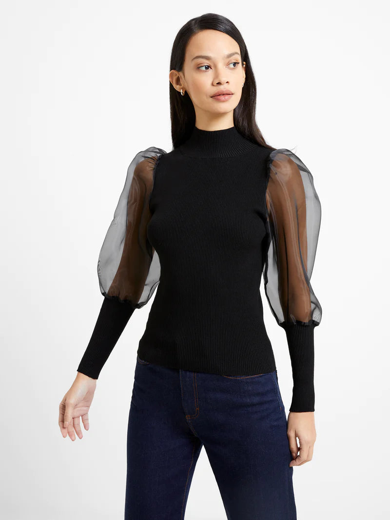 Krista Organza LS High Neck Top