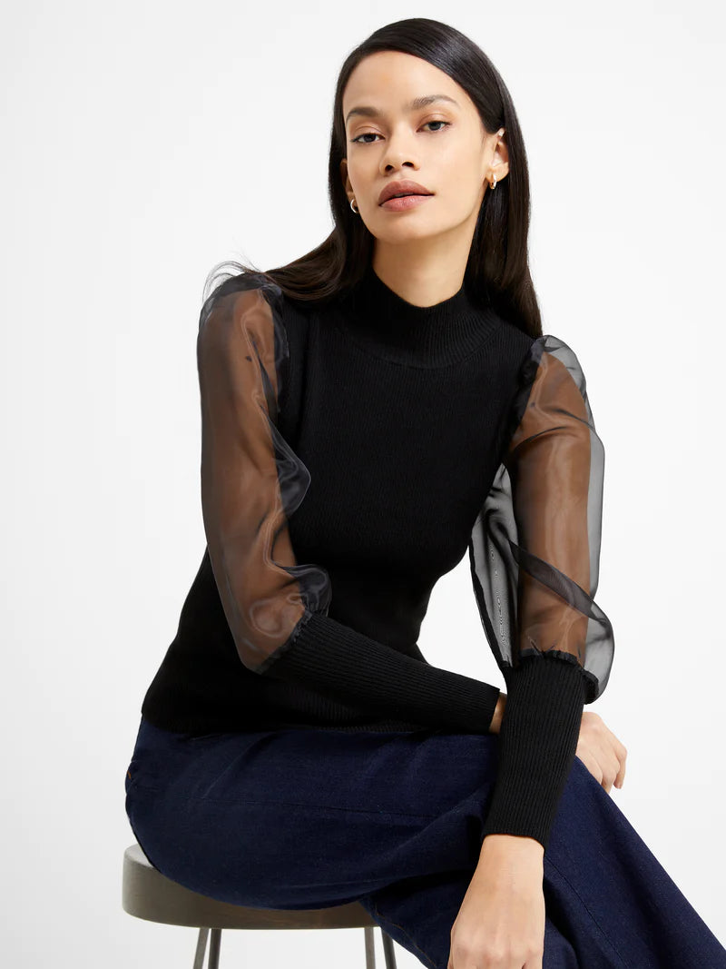 Krista Organza LS High Neck Top