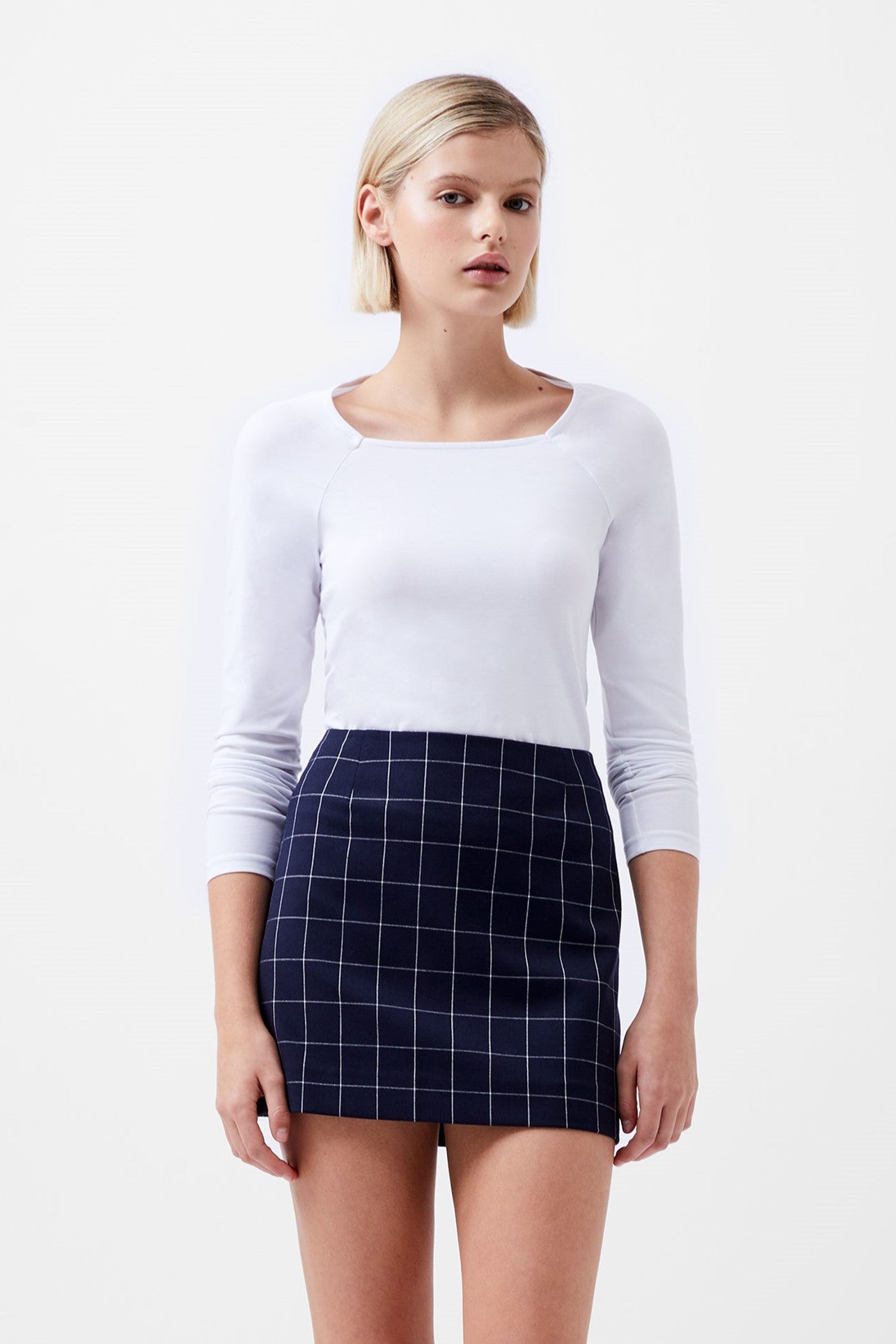 Window Pane Check Skirt