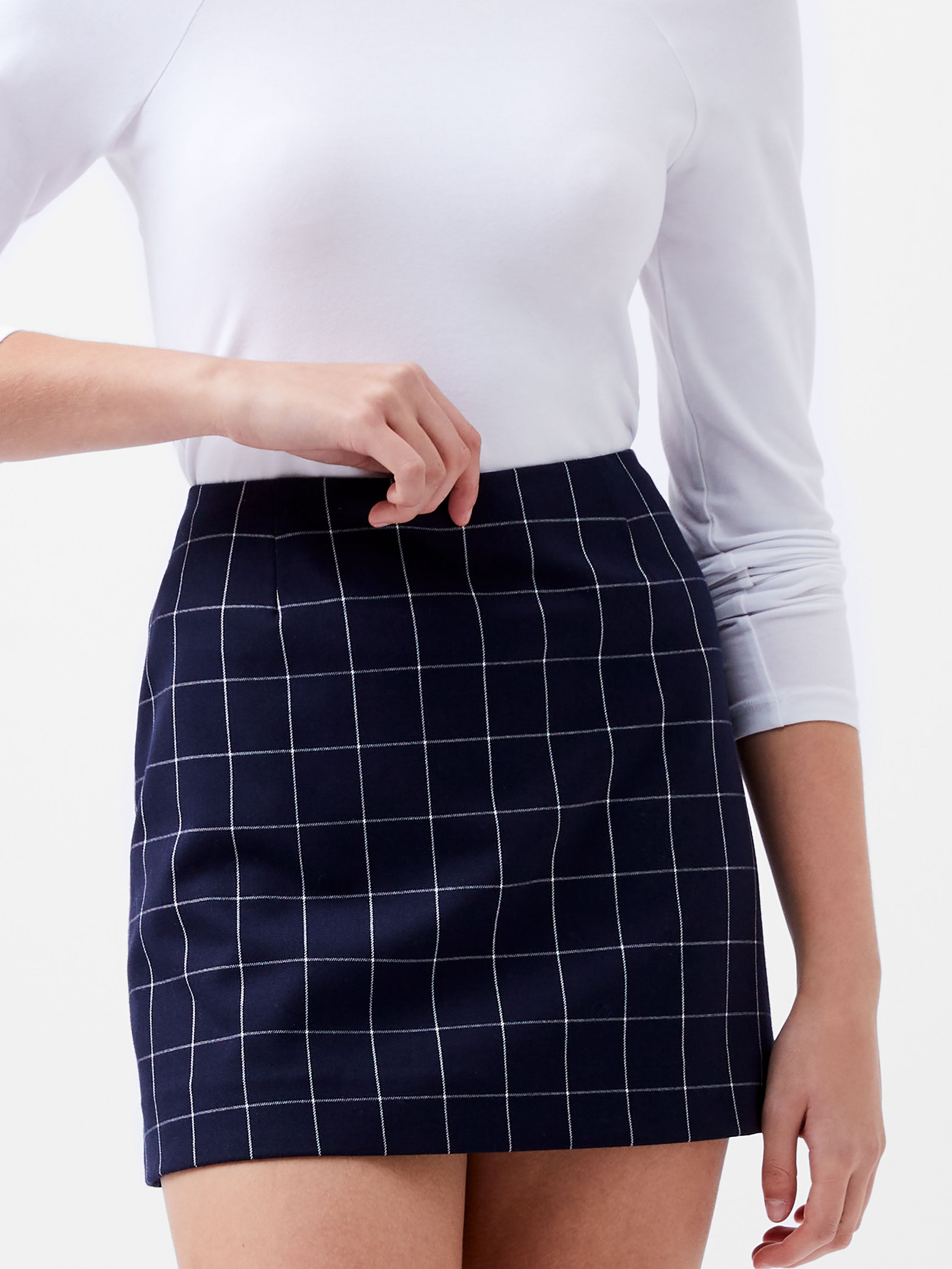 Window Pane Check Skirt
