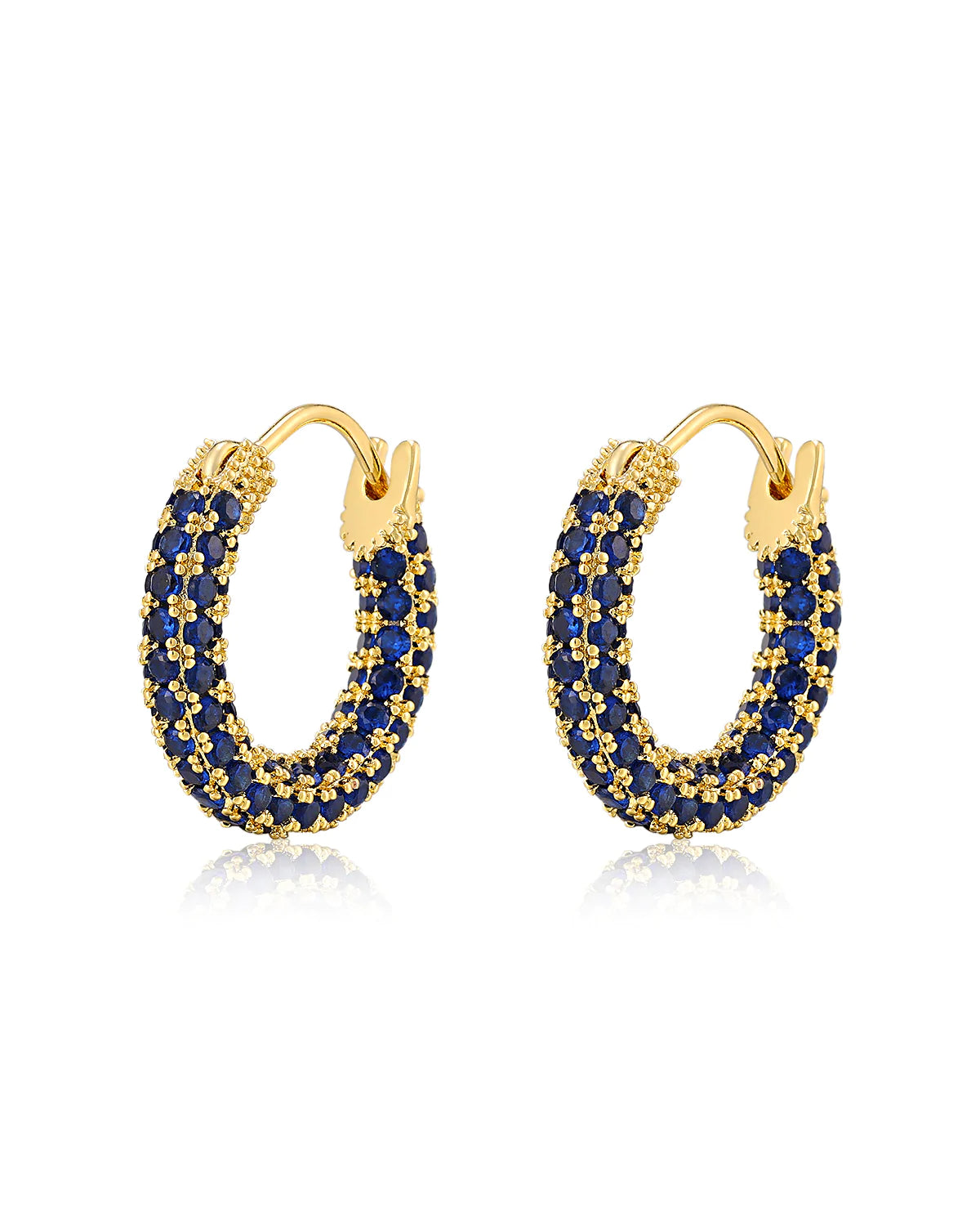 Pave Amalfi Huggies Blue Sapphire
