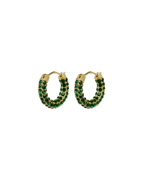 Pave Amalfi Huggies Emerald