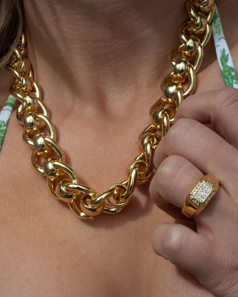 Faceted Diamond Signet Ring