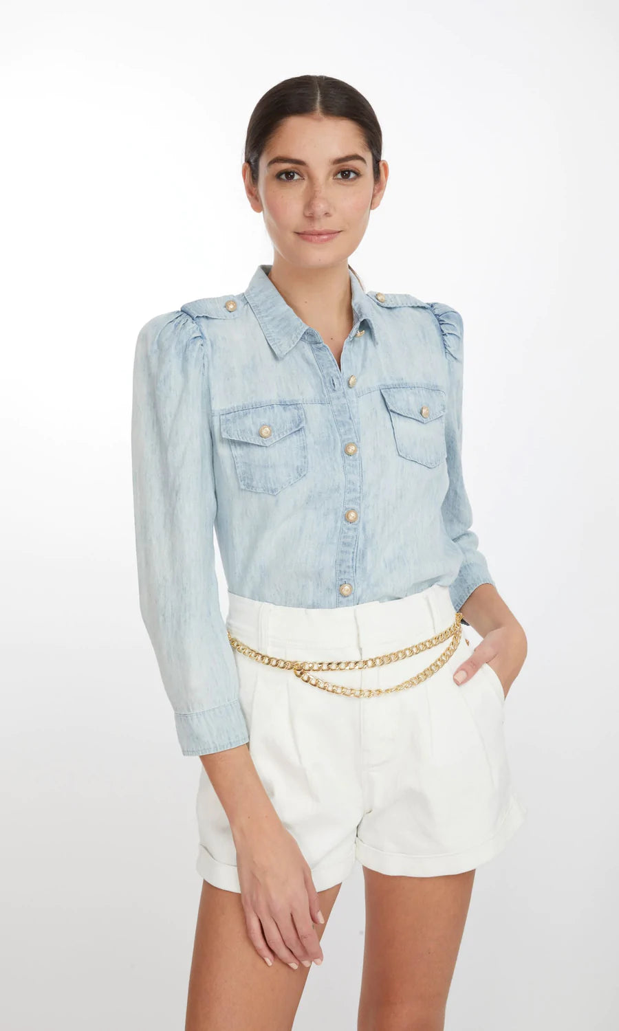 Fern Drapey Denim Shirt