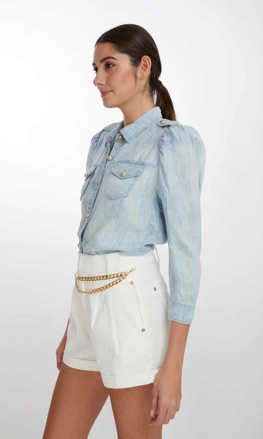 Fern Drapey Denim Shirt