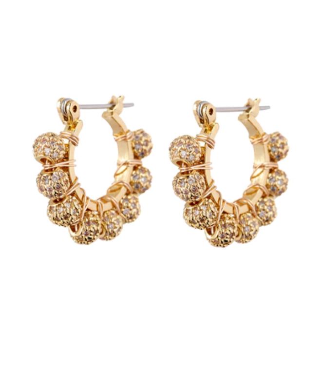 Pave Dome Wrap Hoops