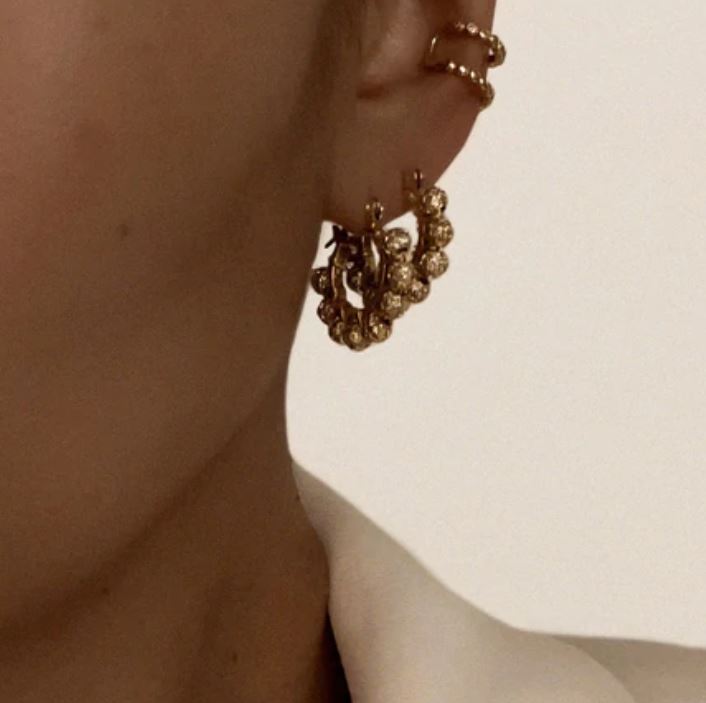 Pave Dome Wrap Hoops