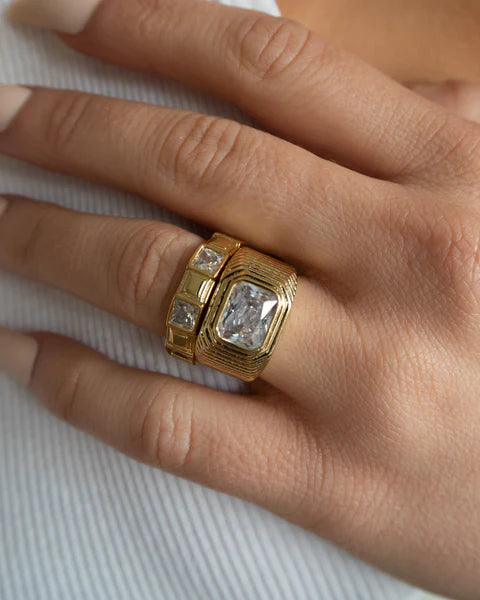 Punk Stud Pyramid Ring