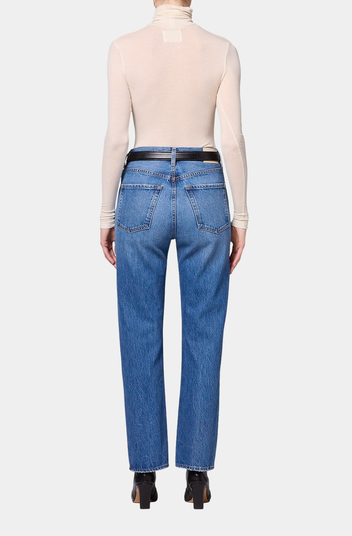 90s French High Rise Straight Jeans