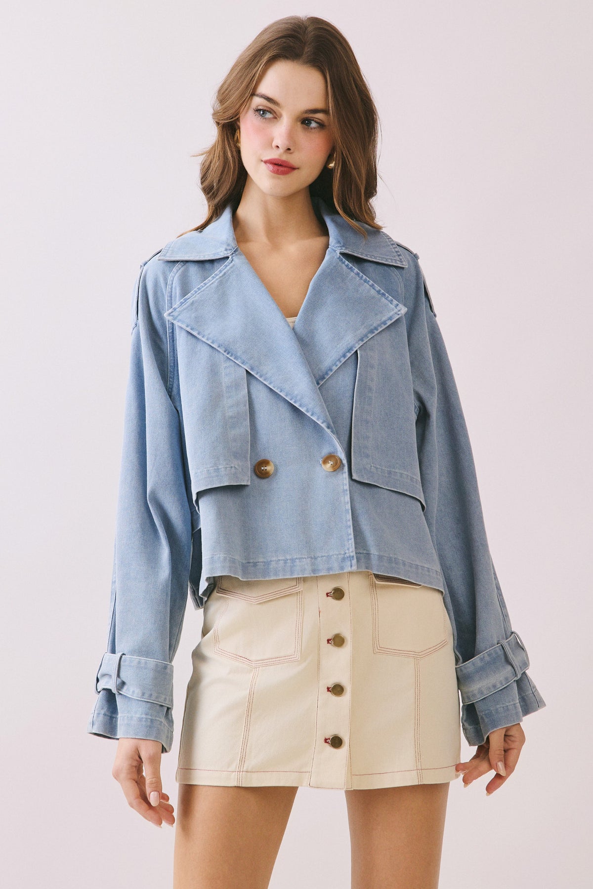 Double Breasted Denim Jacket