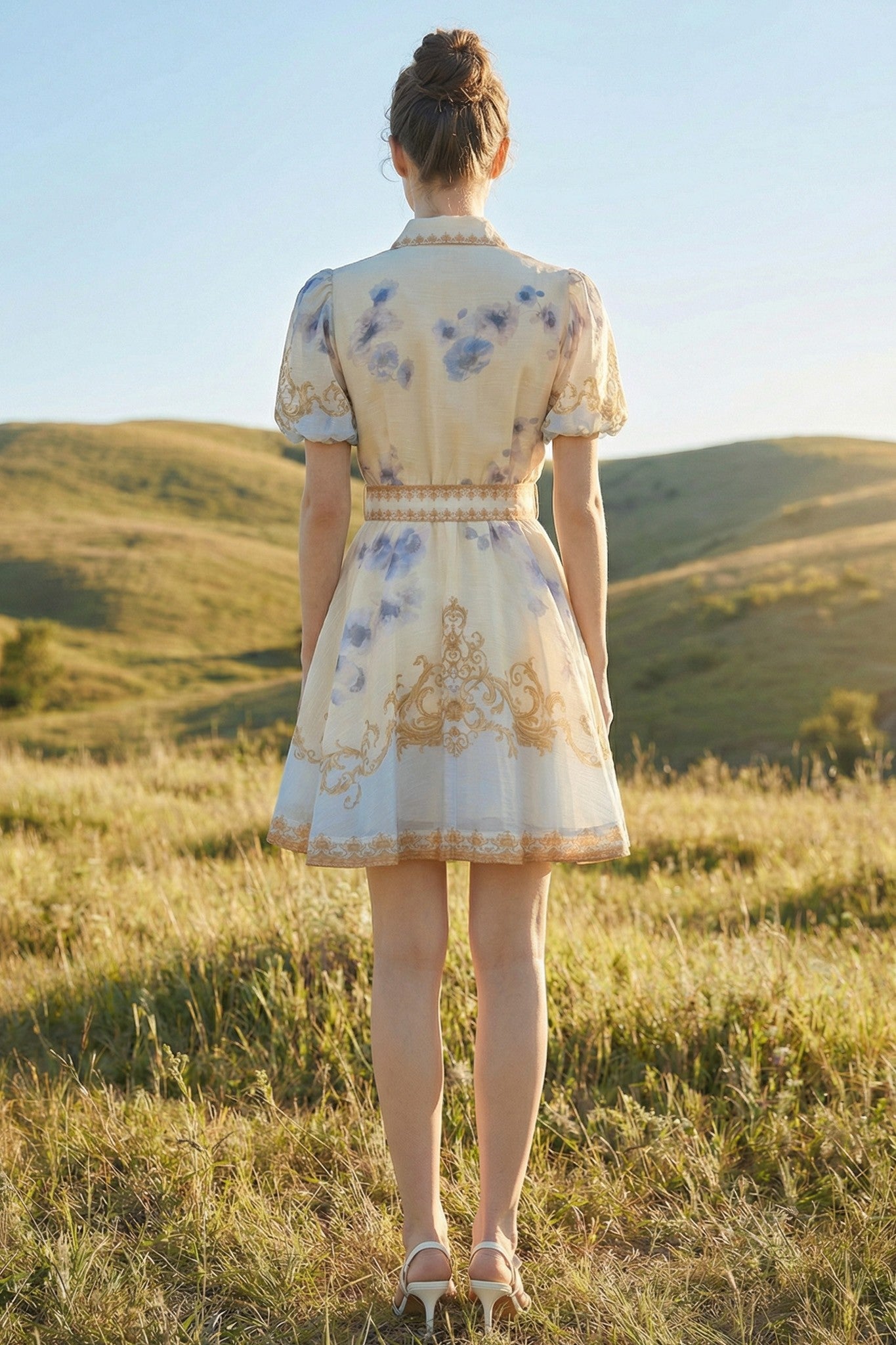 Baby Blue Belted Mini Dress