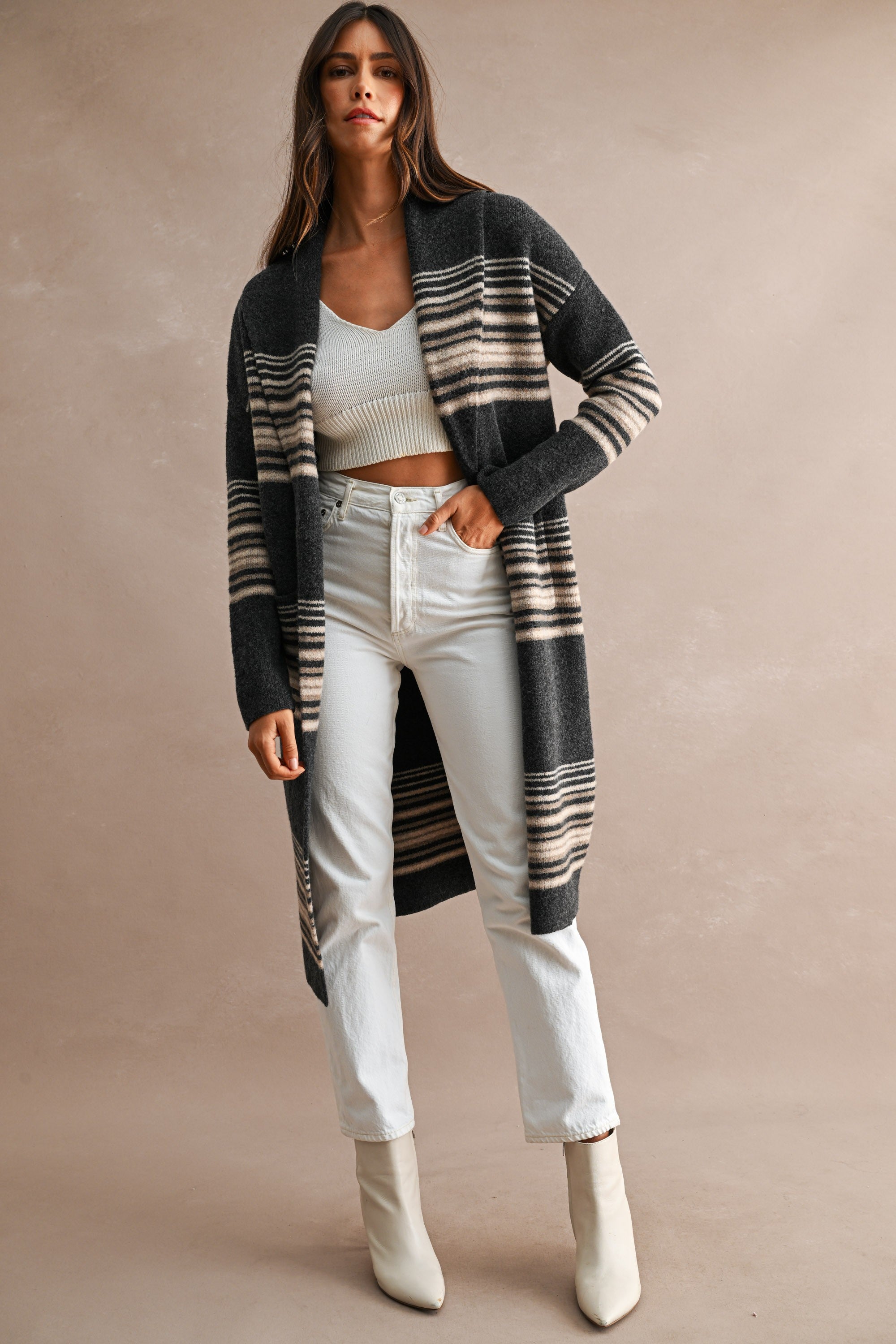 Longline Open Cardigan