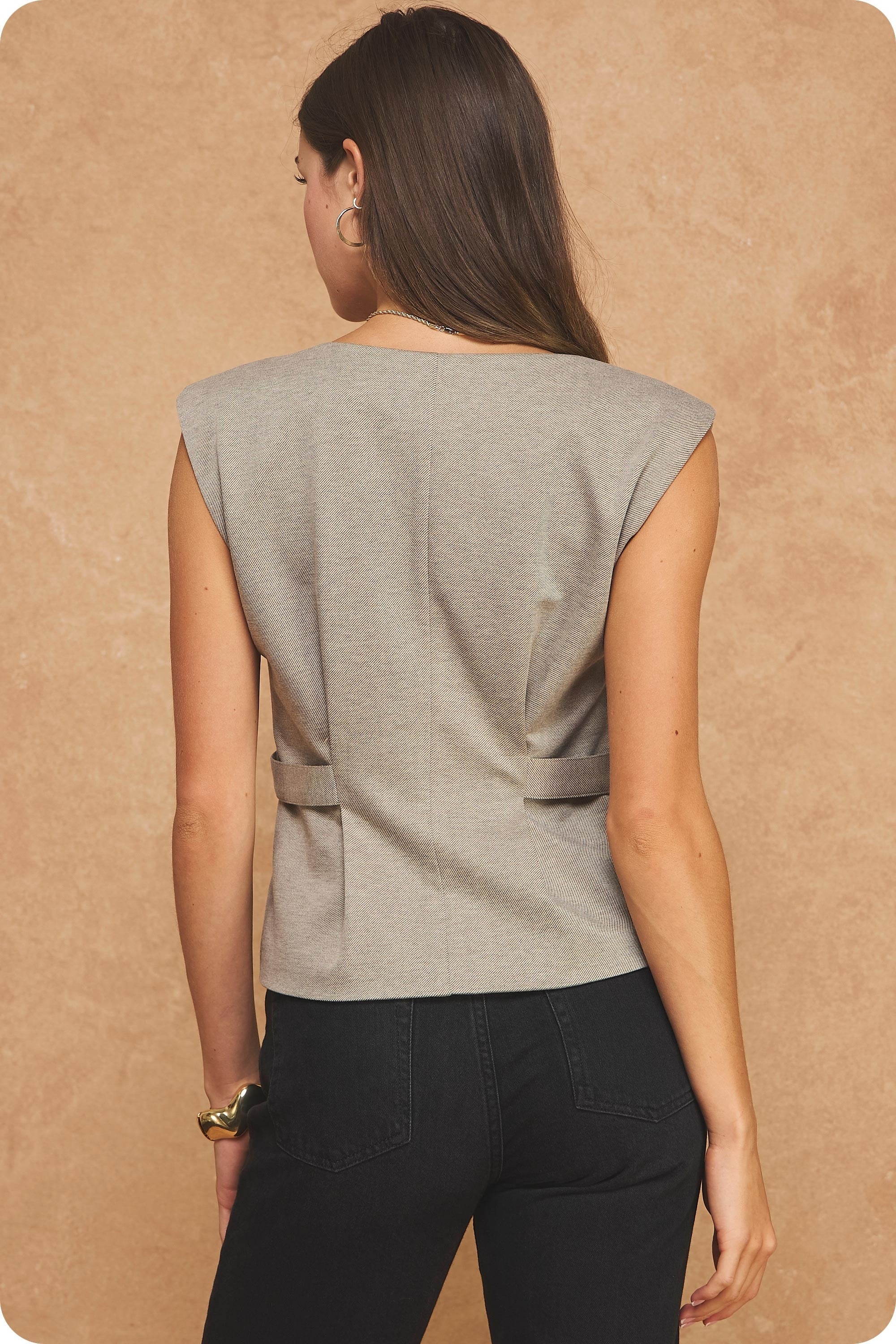 V-Neck Button Vest