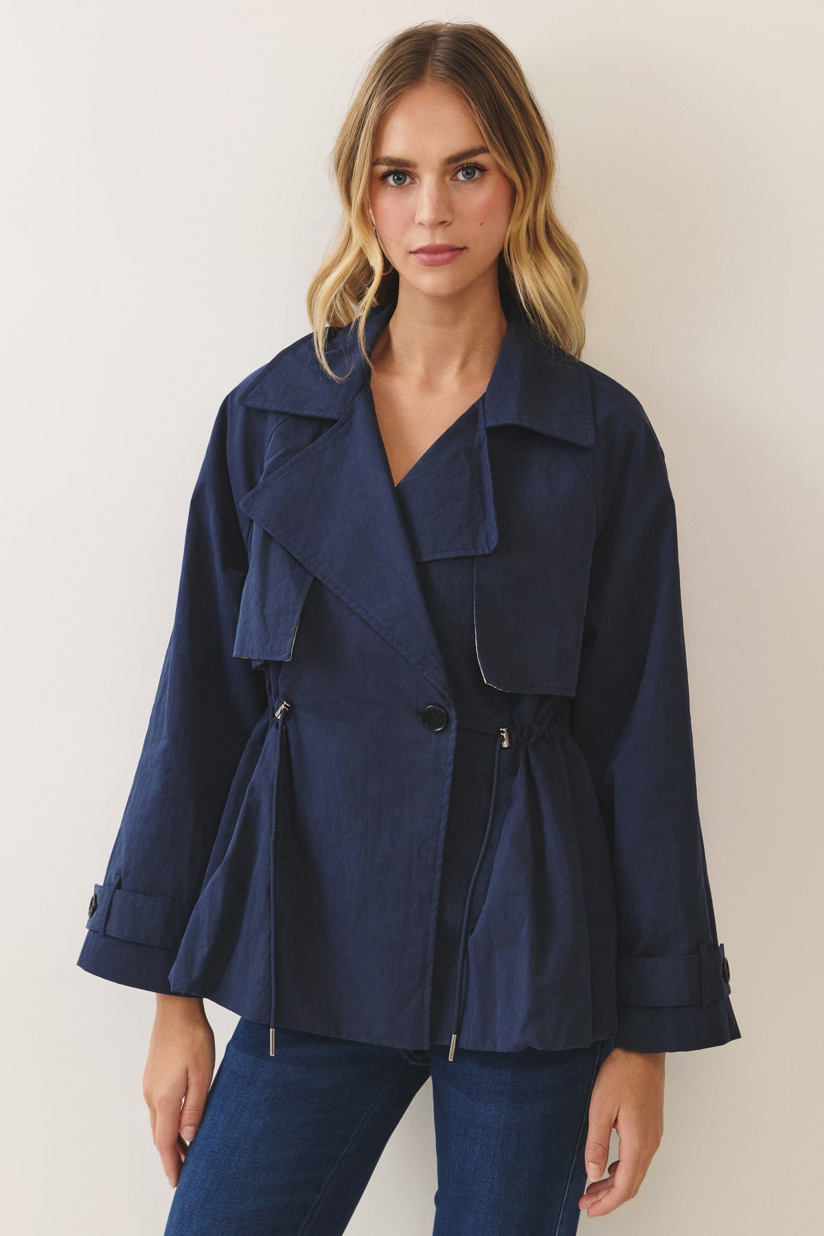 Drawstring Trench Jacket