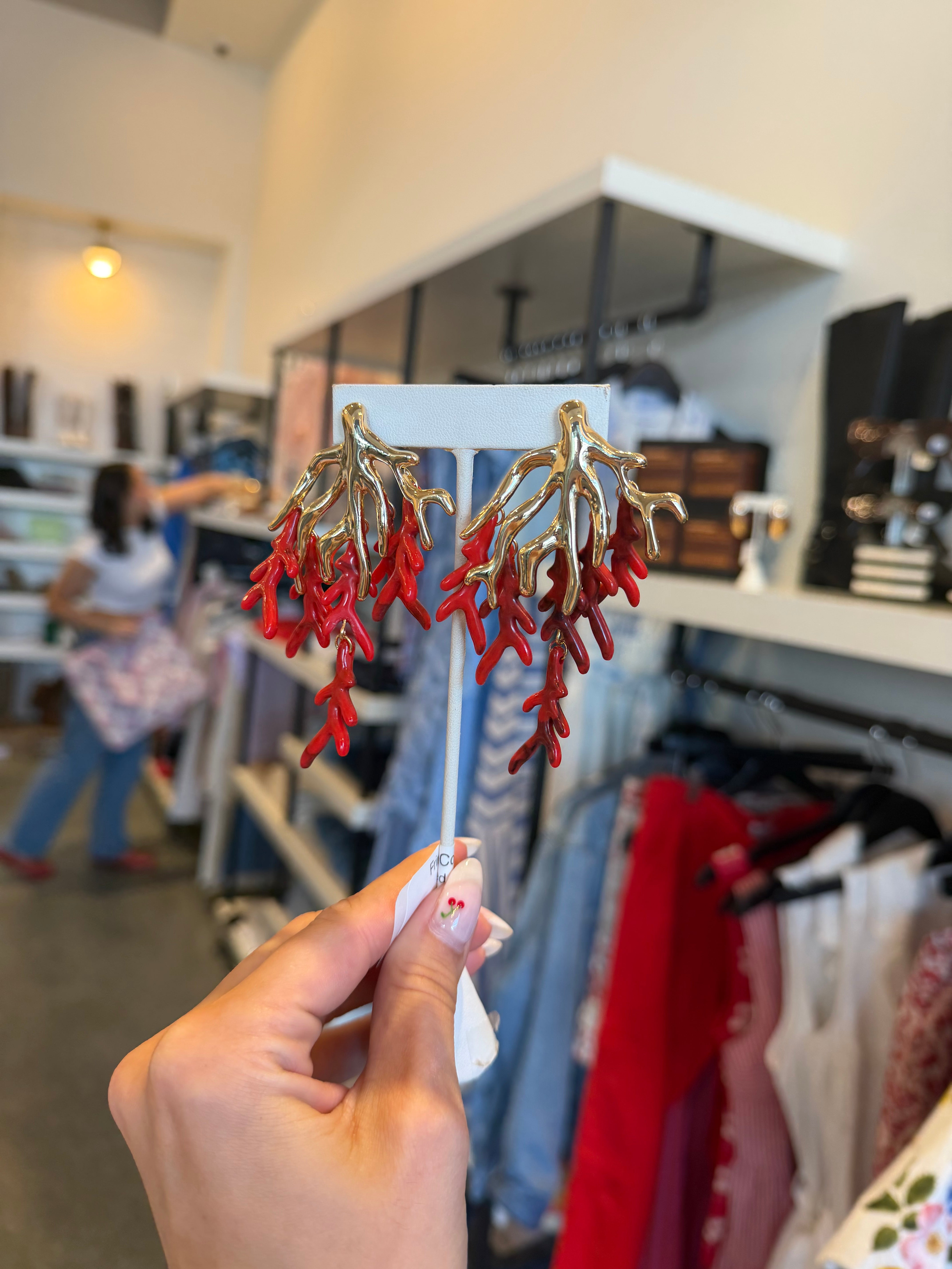 Fringe Coral Earring