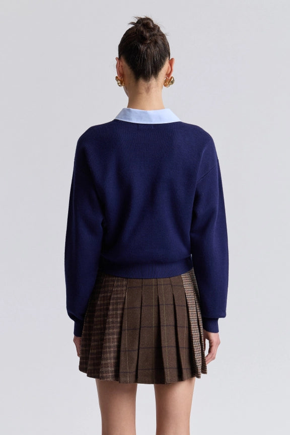 Embroidered Fox Crew Neck Sweater