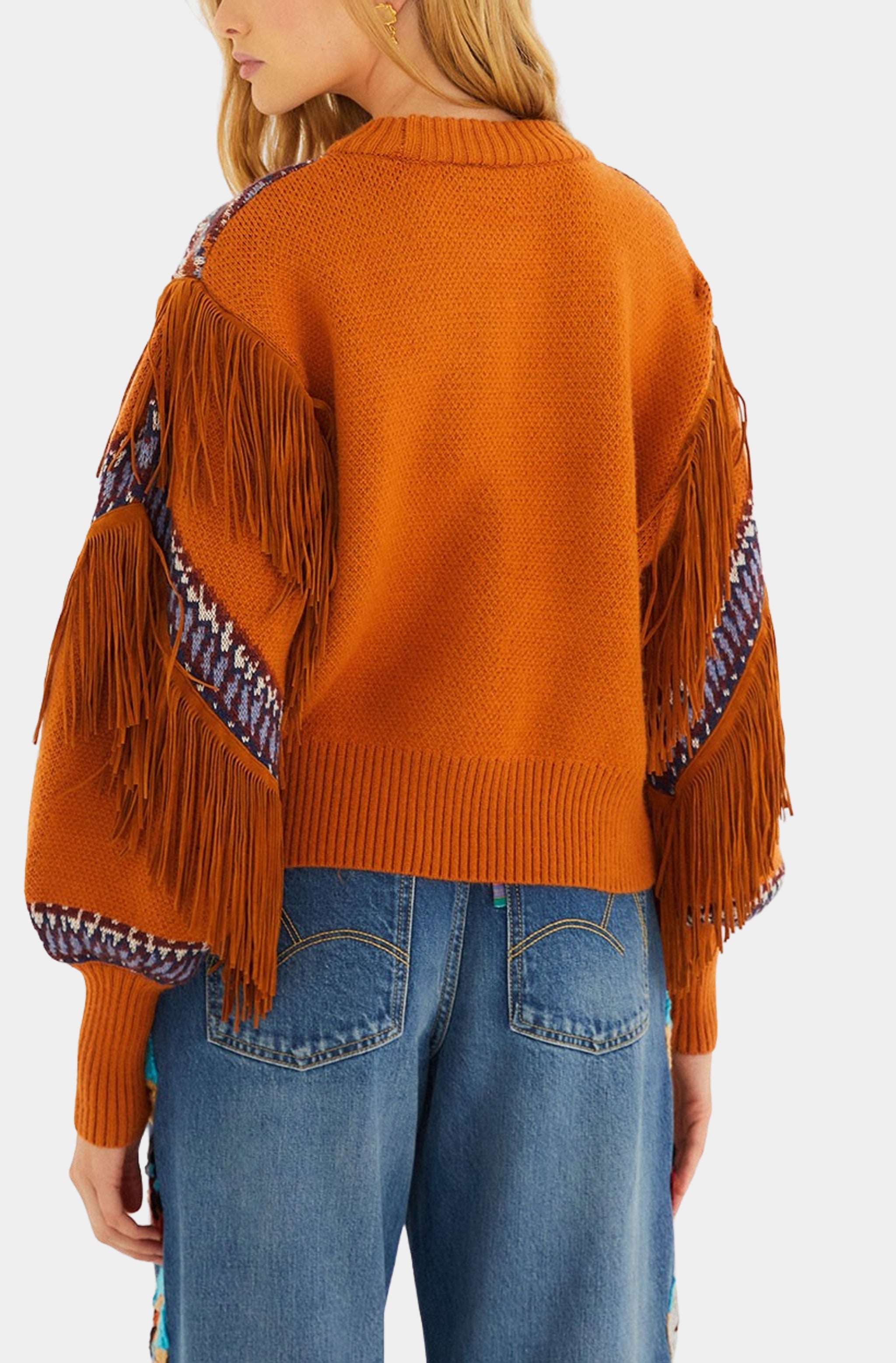 トップス knuth marf ethnic fringe knit fringe switching shirt(unisex)/2color | KNUTH MARF