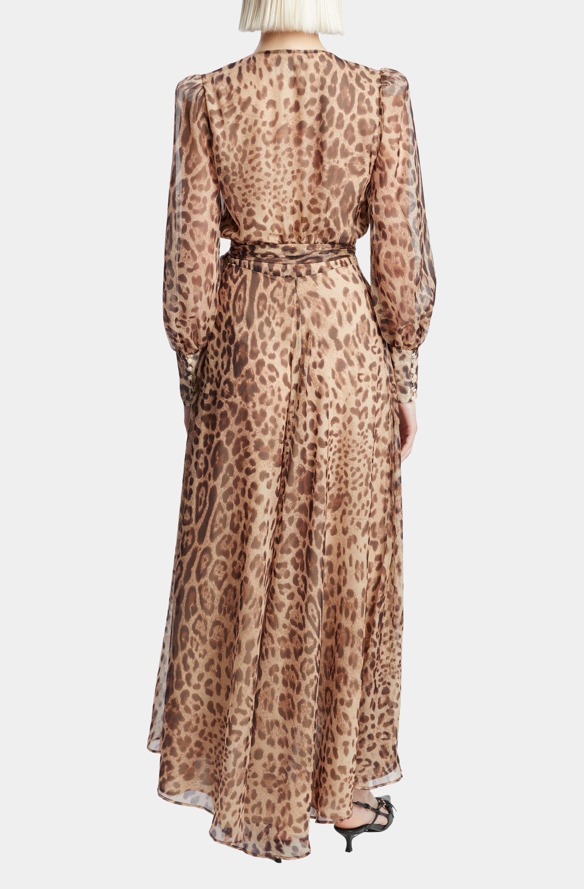 leopard wrap maxi dress Leopard Print V-Neck Wrap Waist A-Line Maxi Dress