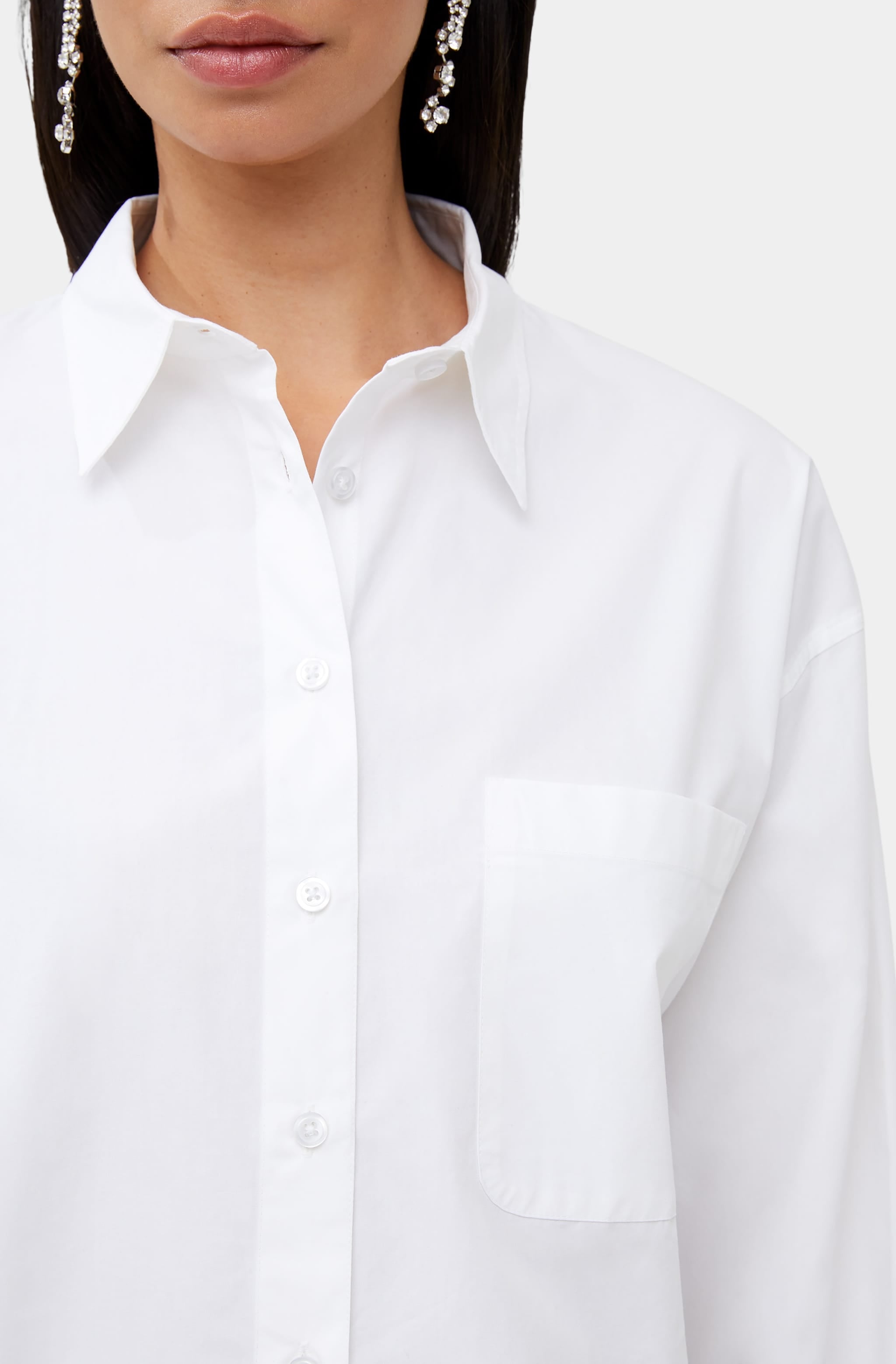 Poplin Shirting Popover Long Sleeve Shirt