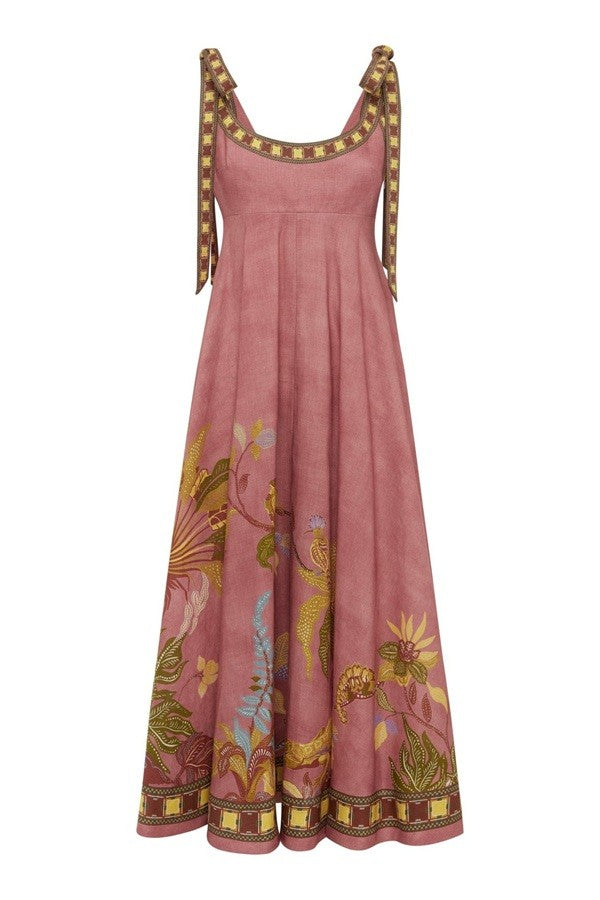 Tie Shoulder Midi Dress