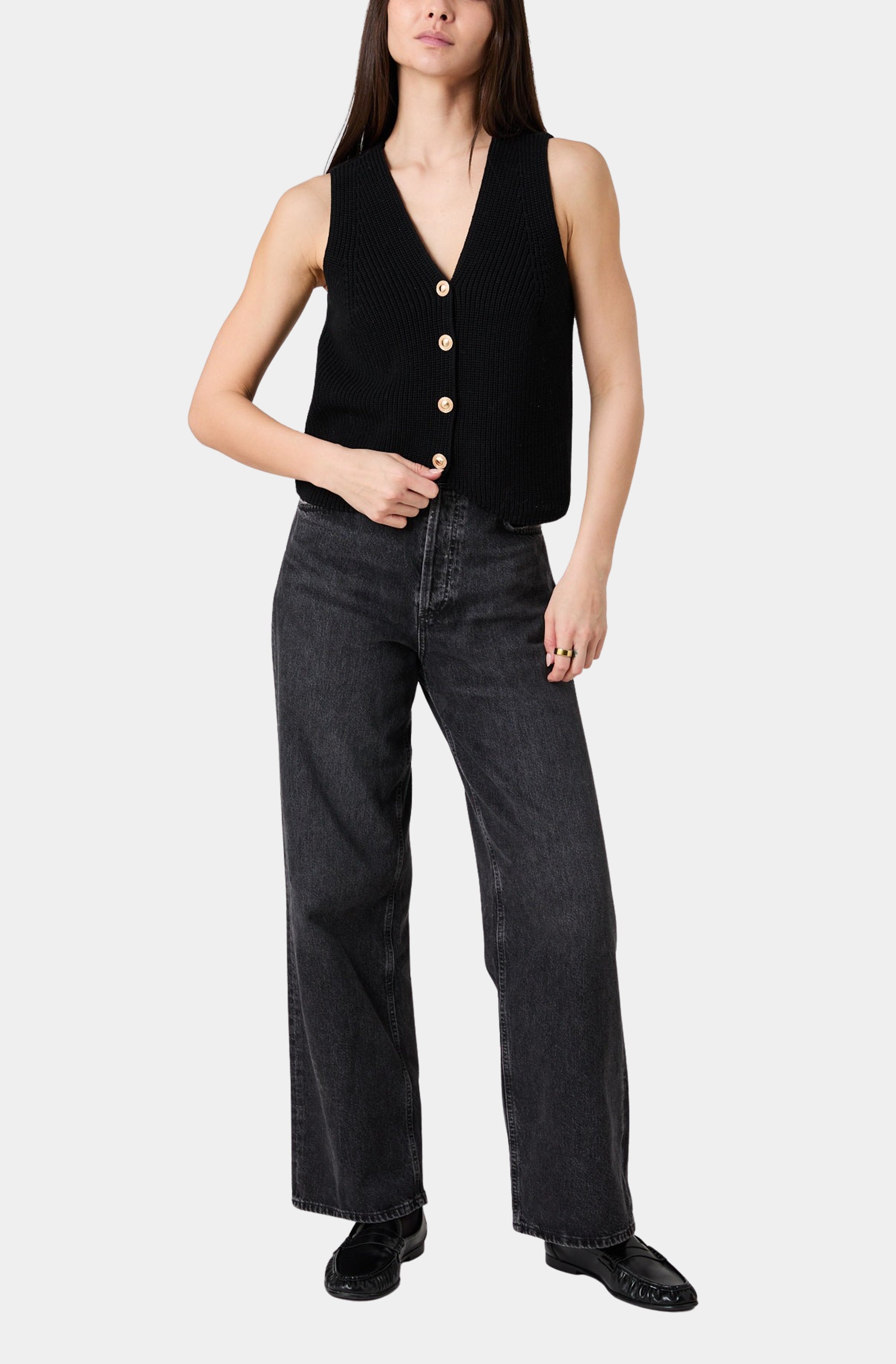 Mozart Vneck Rib Vest
