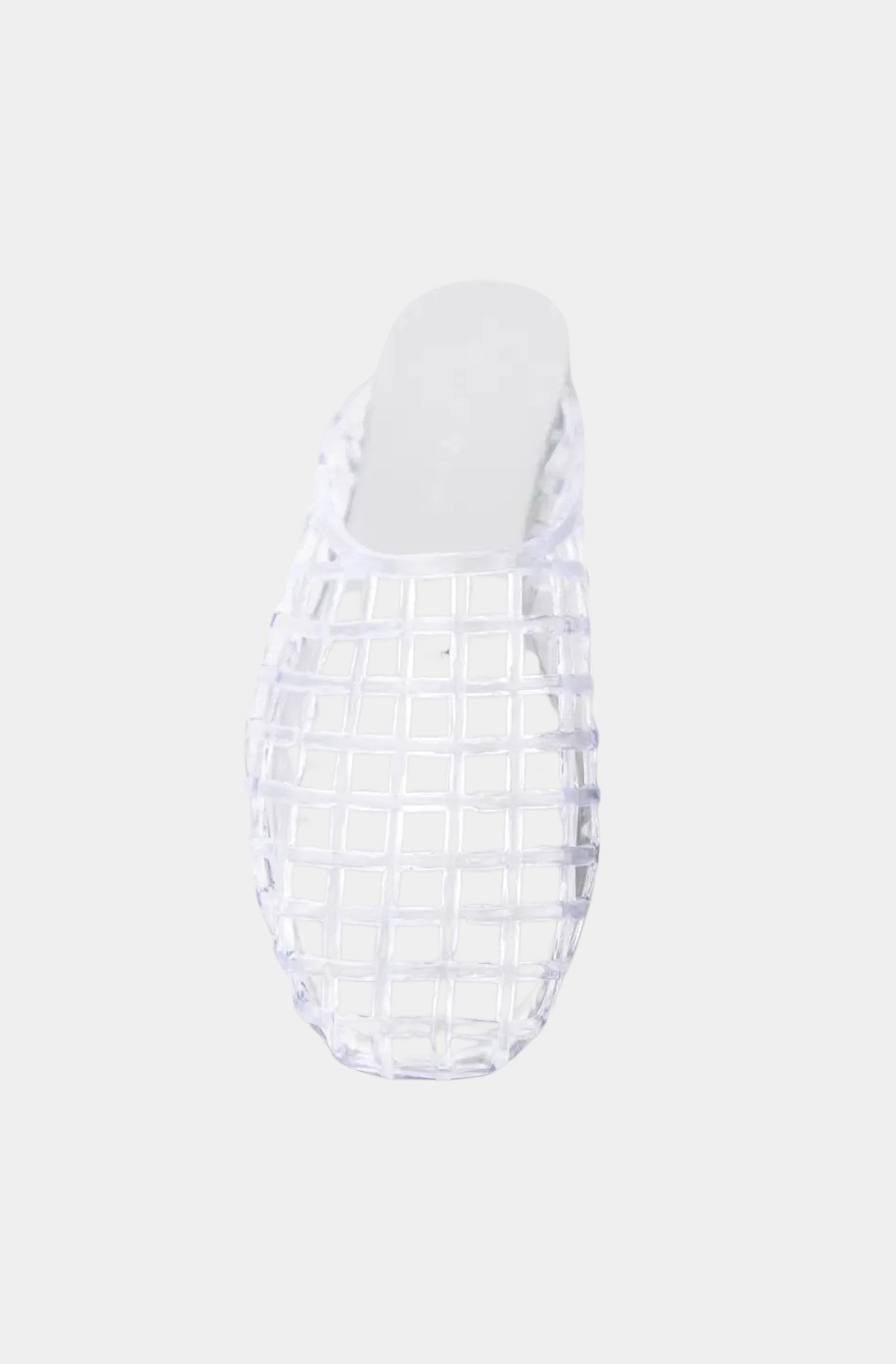Transparent Woven Jelly Mule Flats