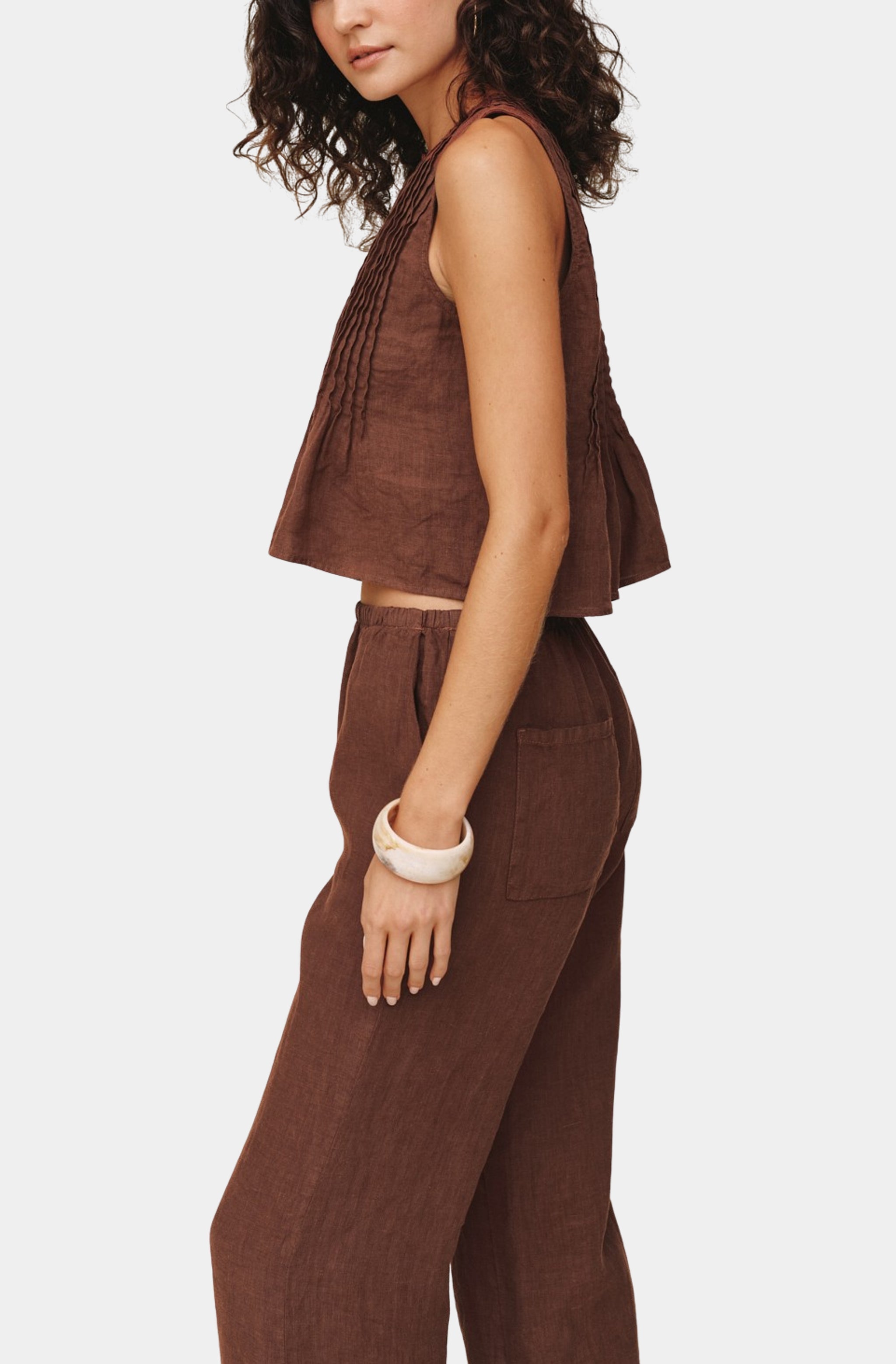 Sleeveless Pintuck Top
